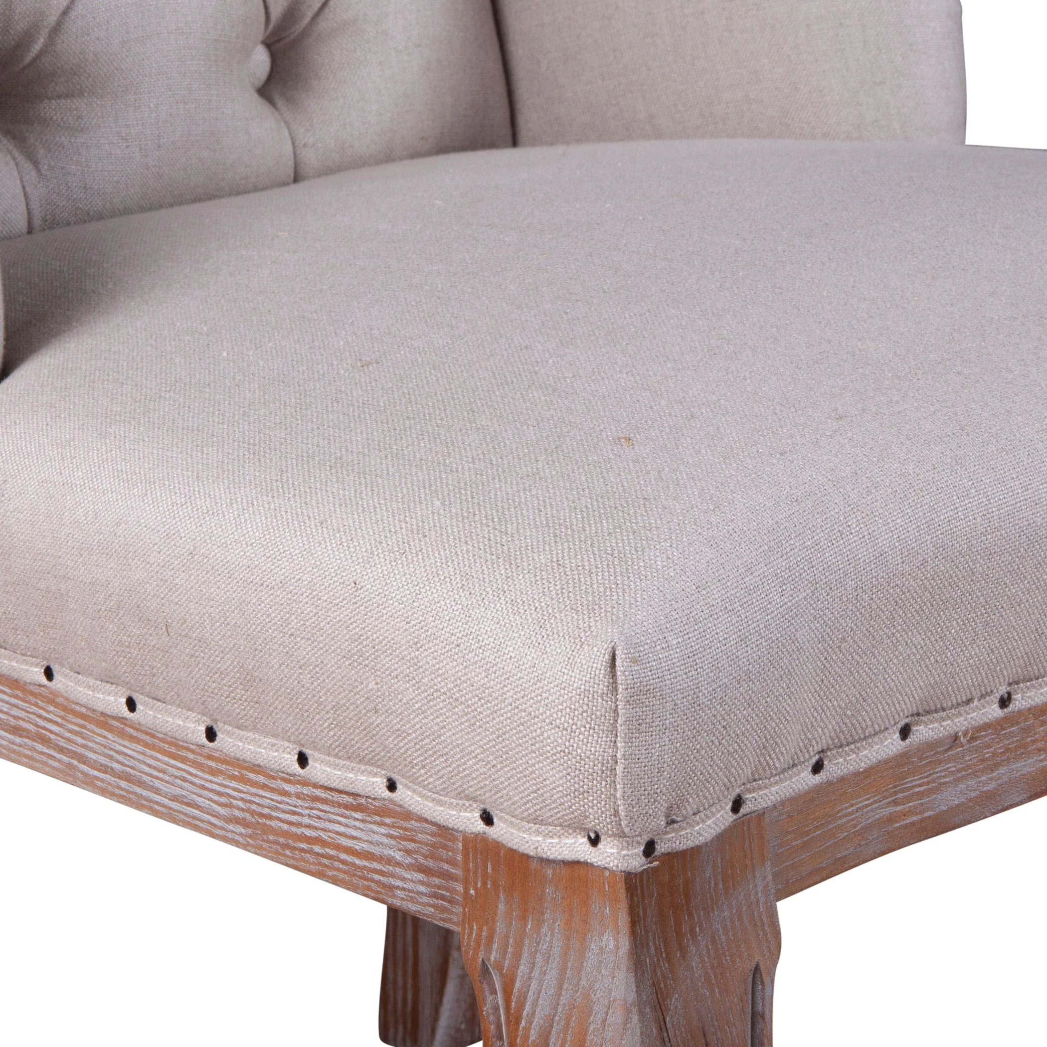 Satine 25" Dining Chair in Off White Linen with Napoleon Legs - Image 6