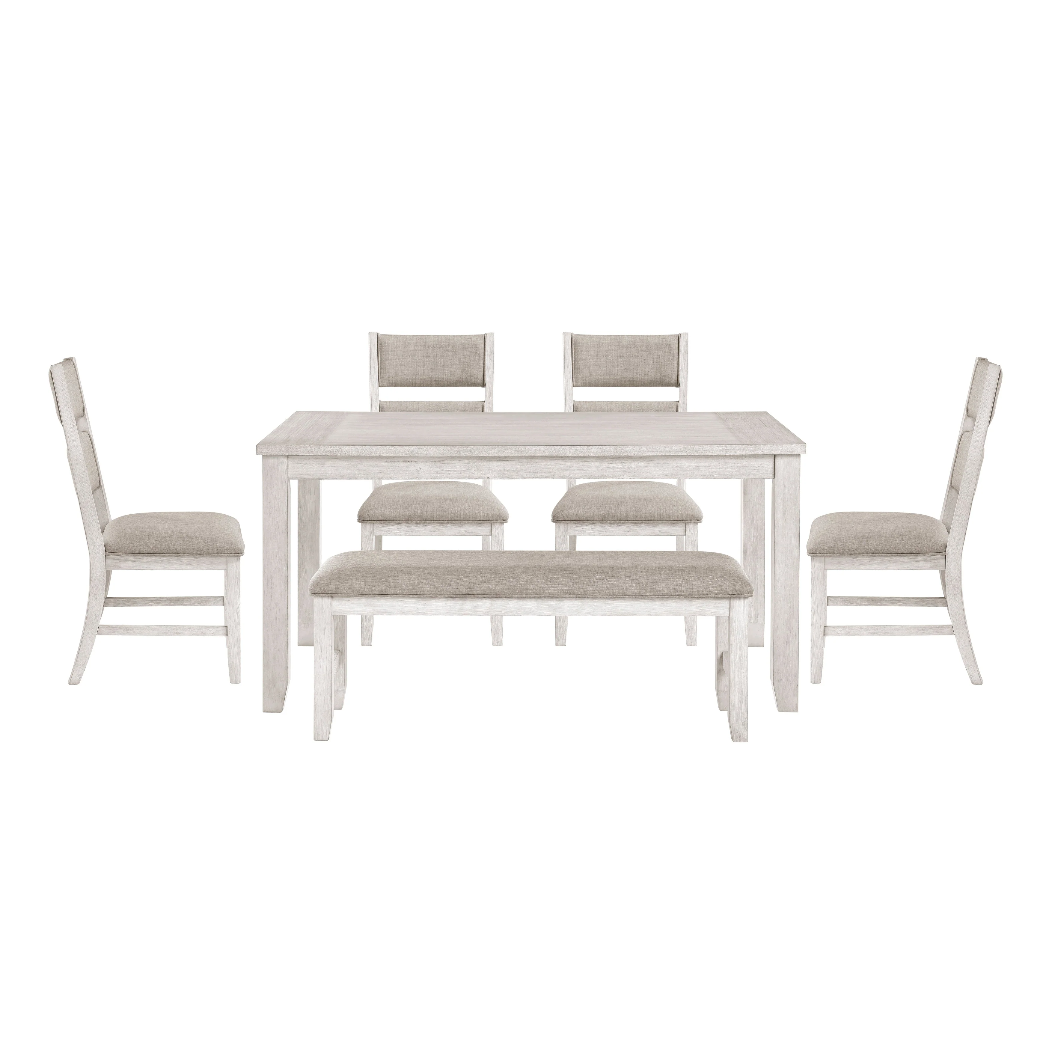Savile Antique White/Light Gray 6-Piece Dining Set