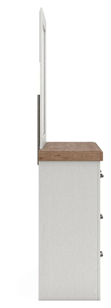 Savonport White/Brown Dresser and Mirror - Image 5