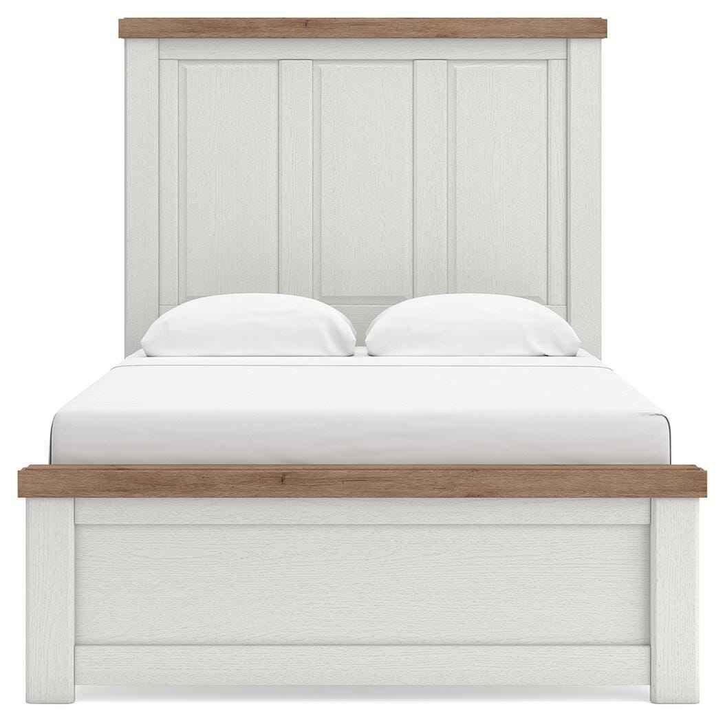 Savonport White/Brown Full Panel Bed - Image 3