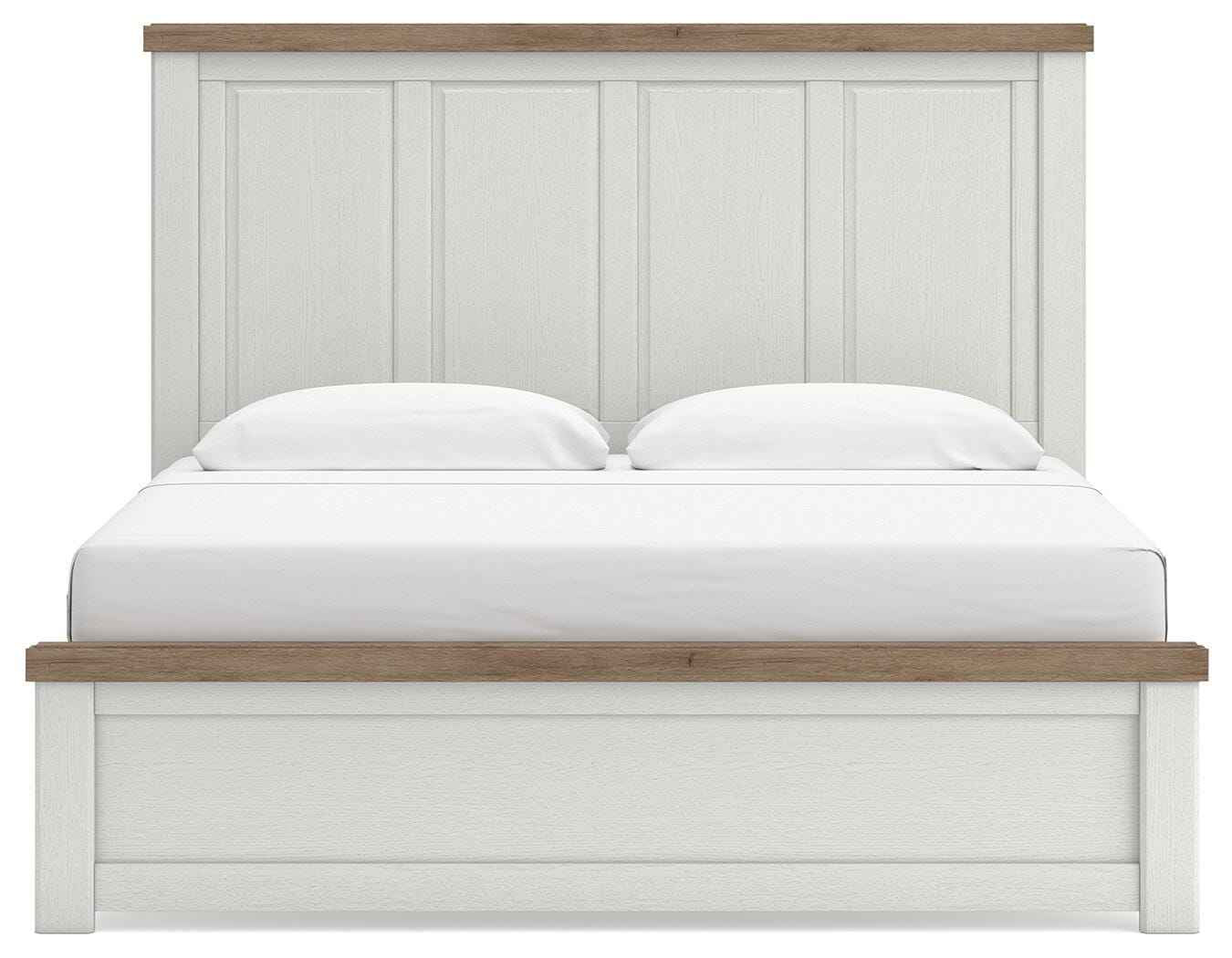 Savonport White/Brown King Panel Bed - Image 3