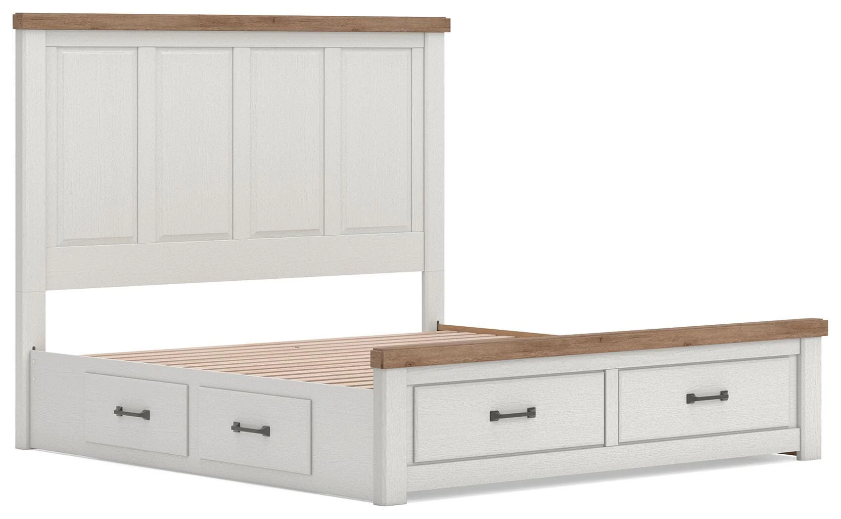 Savonport White/Brown King Panel Storage Bed - Image 5