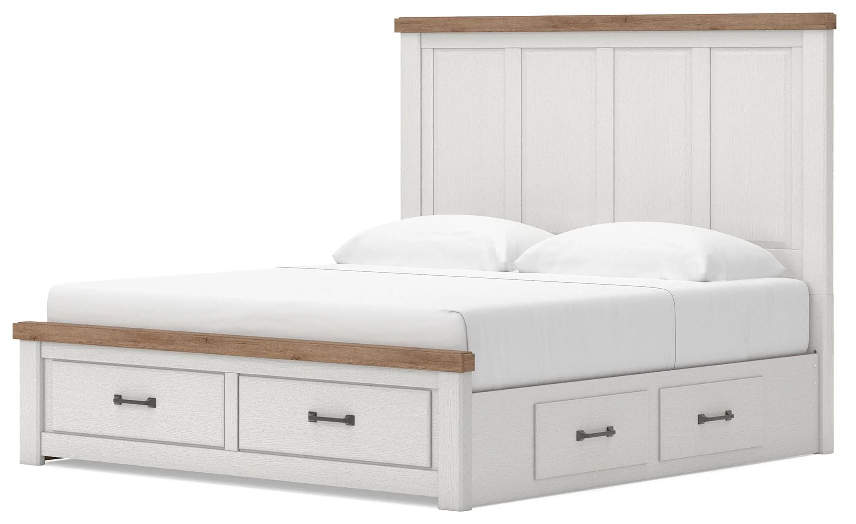 Savonport White/Brown King Panel Storage Bed - Image 7