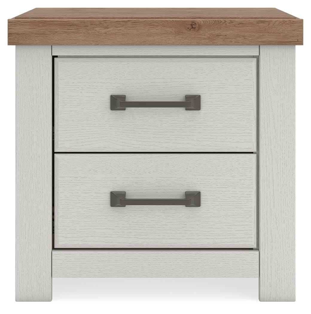 Savonport White/Brown Nightstand - Image 3