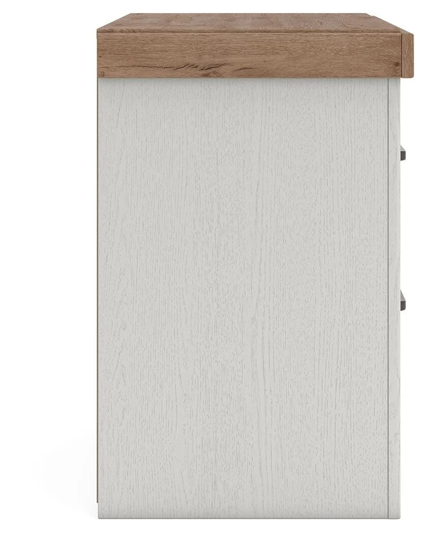 Savonport White/Brown Nightstand - Image 5