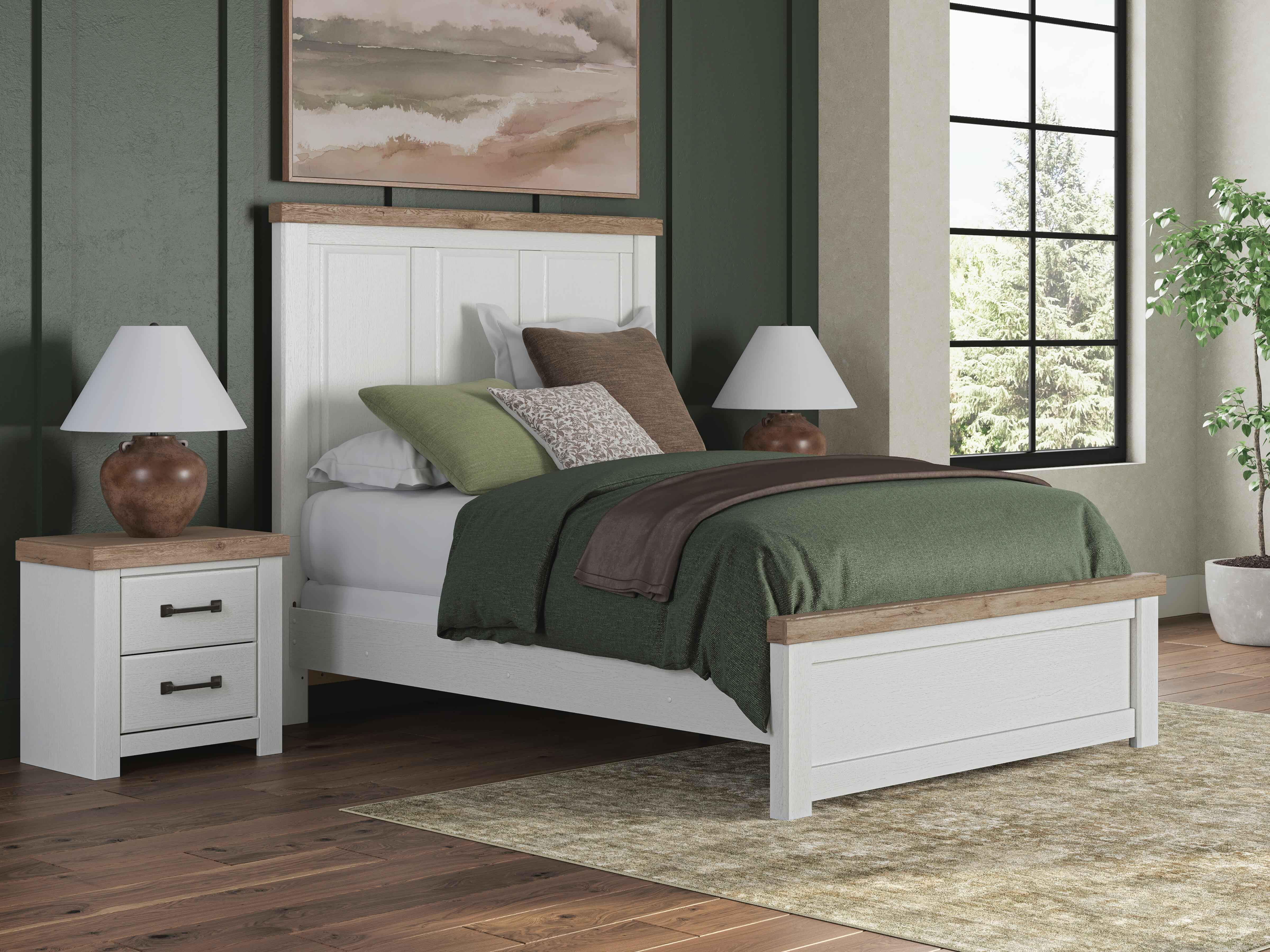 Savonport White/Brown Queen Panel Bed - Image 2
