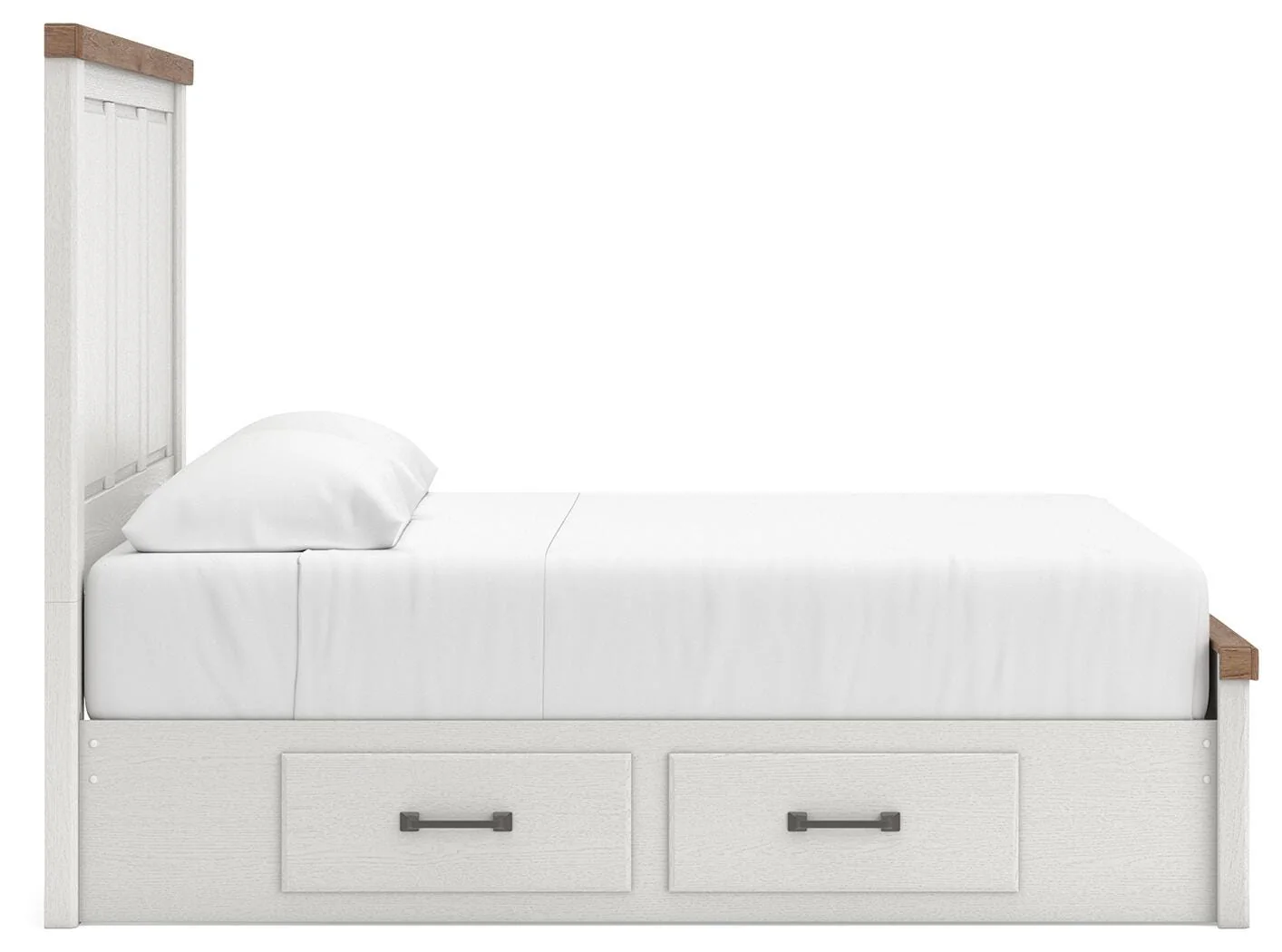 Savonport White/Brown Queen Panel Bed with Storage - Image 5
