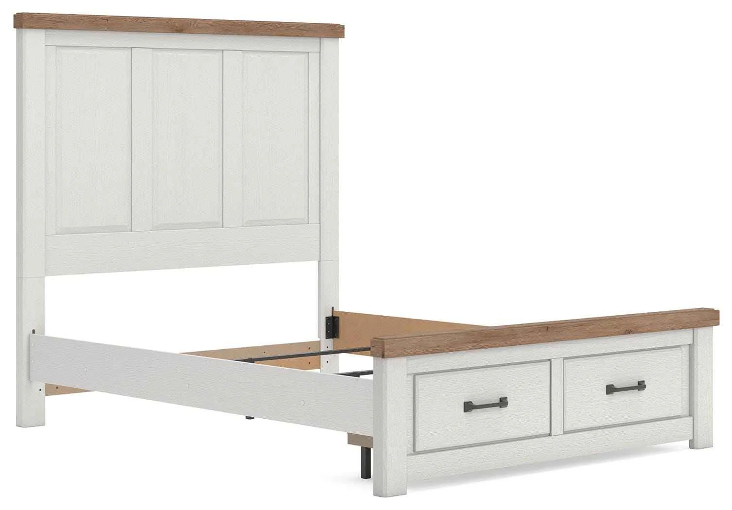 Savonport White/Brown Queen Panel Storage Bed - Image 4