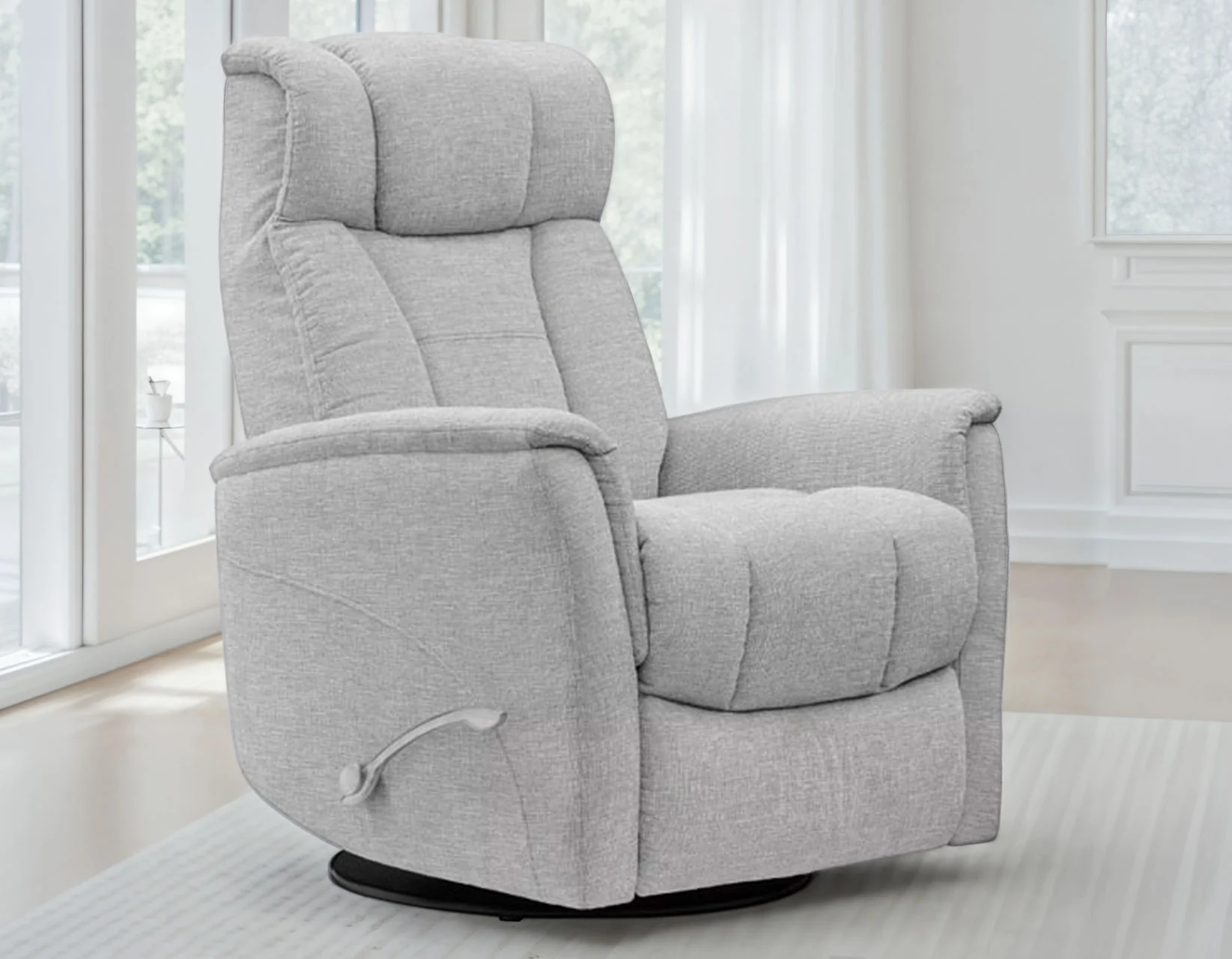 Saxton Gray Manual Swivel Glider Recliner - Image 3