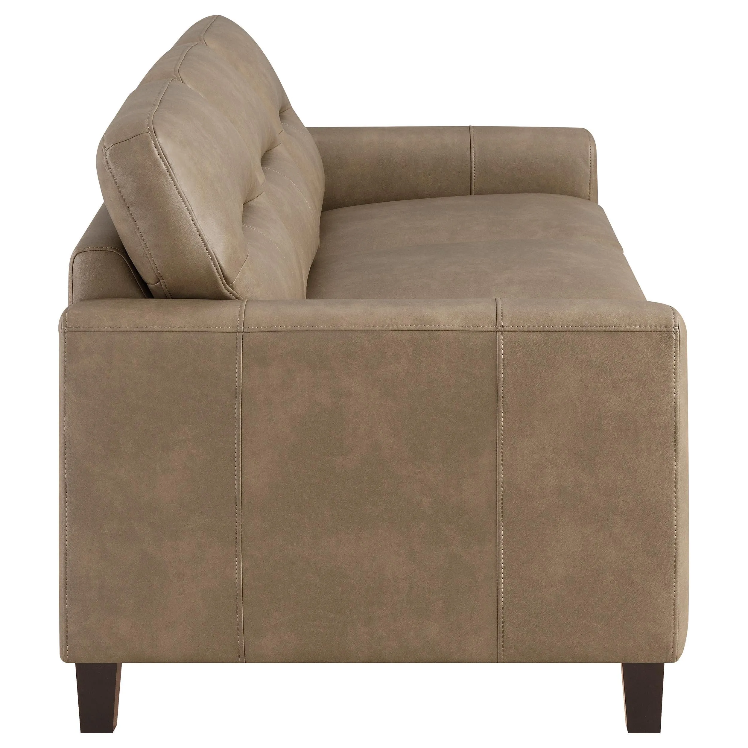 Scotland 2-piece Faux Leather Upholstered Sofa Set Brown - Image 6
