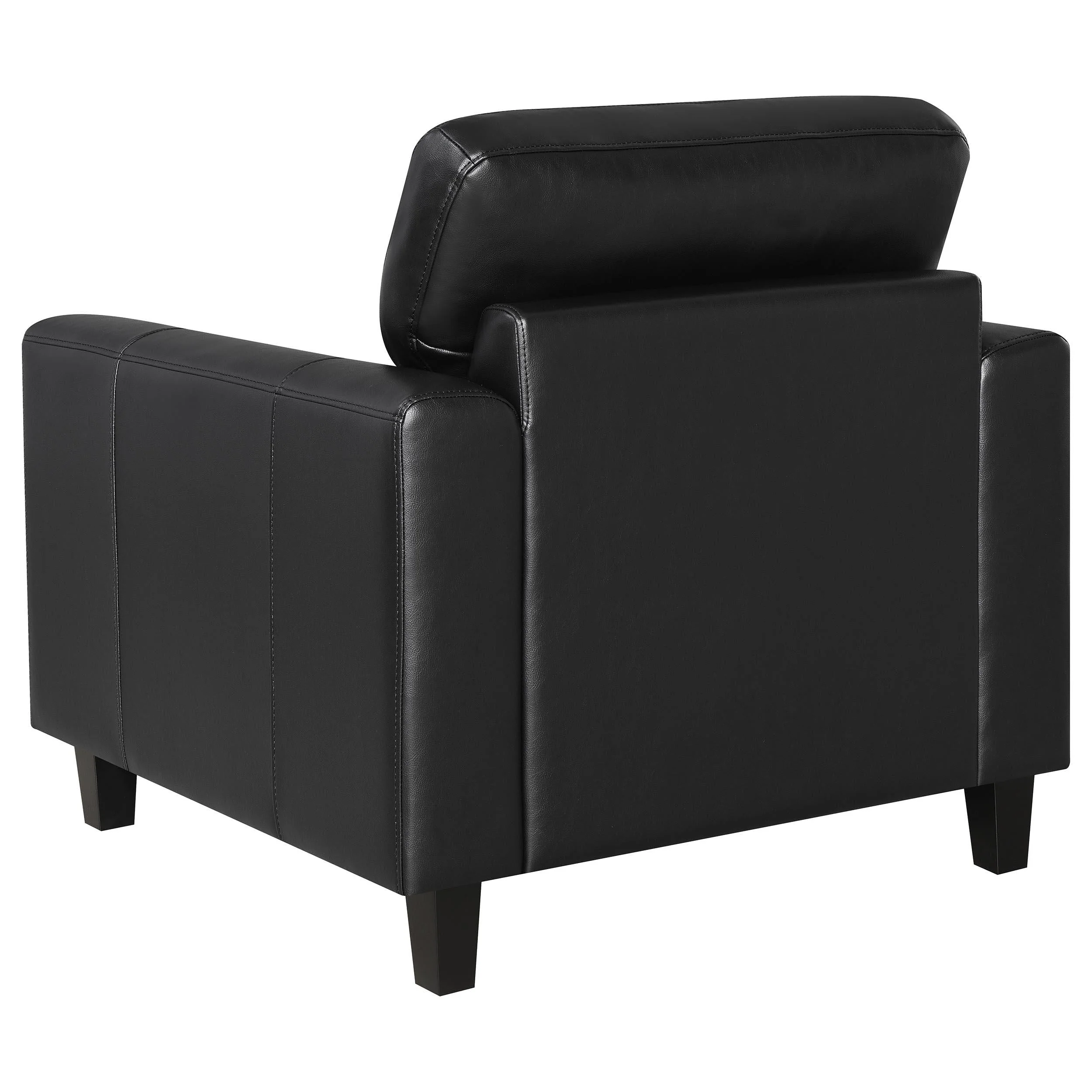 Scotland 3-piece Faux Leather Upholstered Sofa Set Black - Image 13