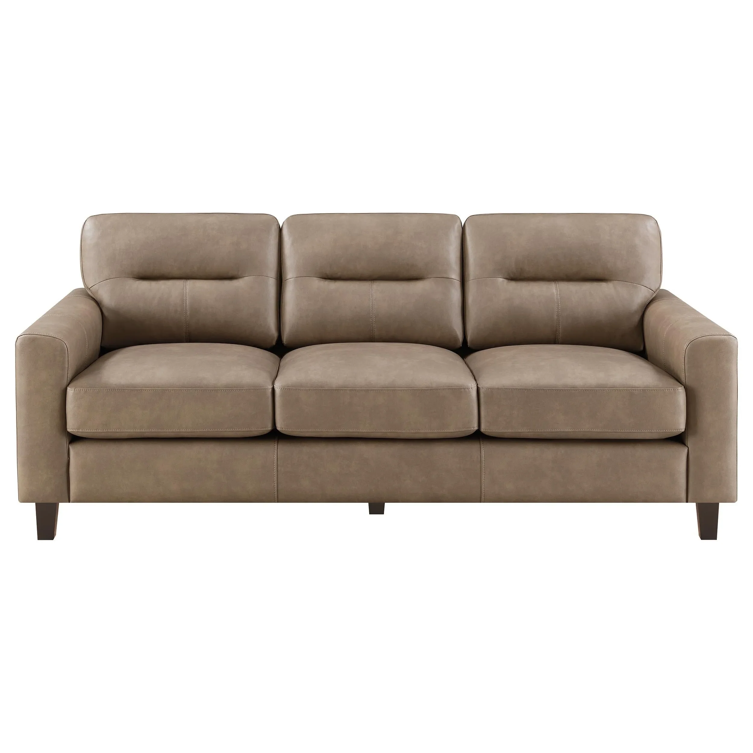 Scotland 3-piece Faux Leather Upholstered Sofa Set Brown - Image 4