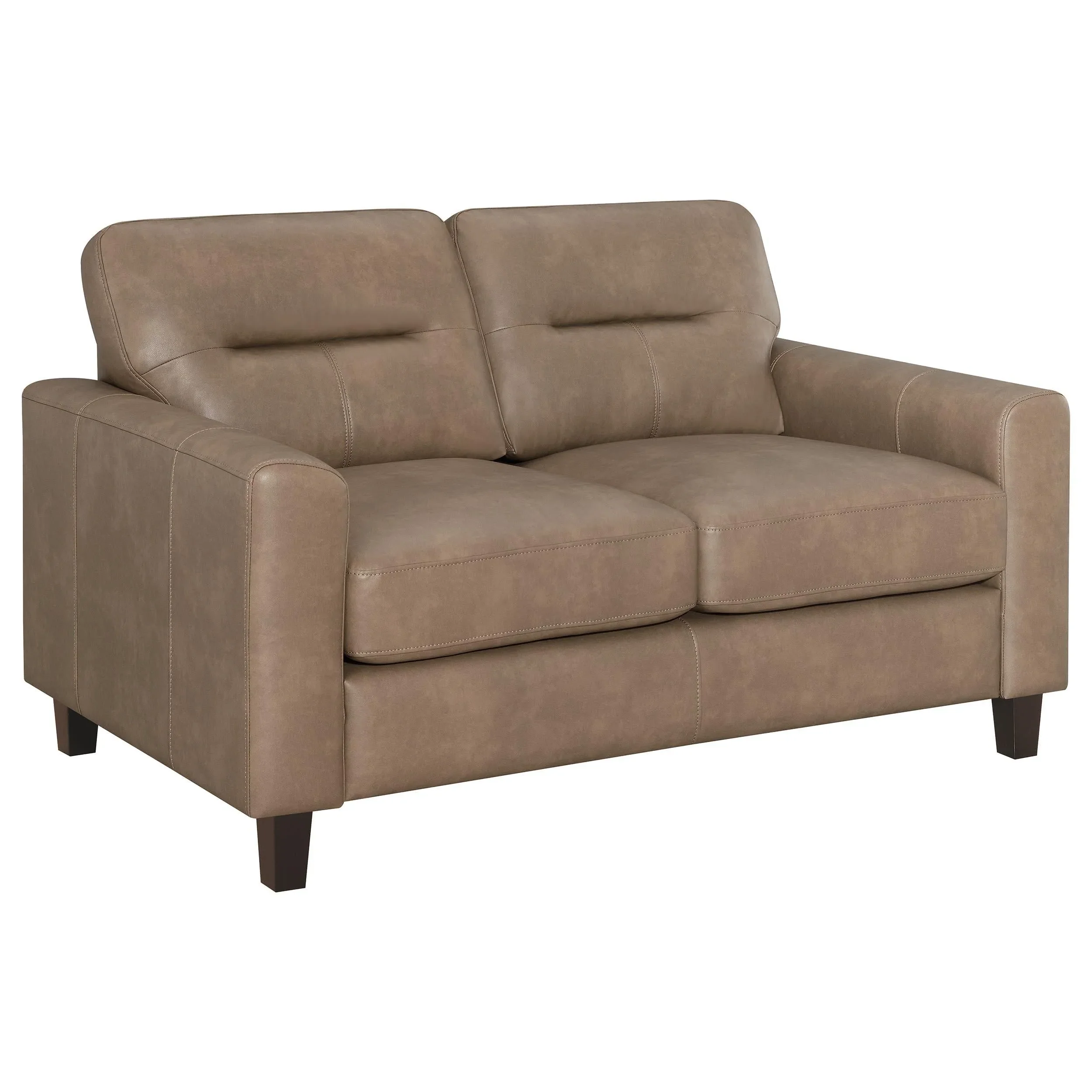 Scotland 3-piece Faux Leather Upholstered Sofa Set Brown - Image 7