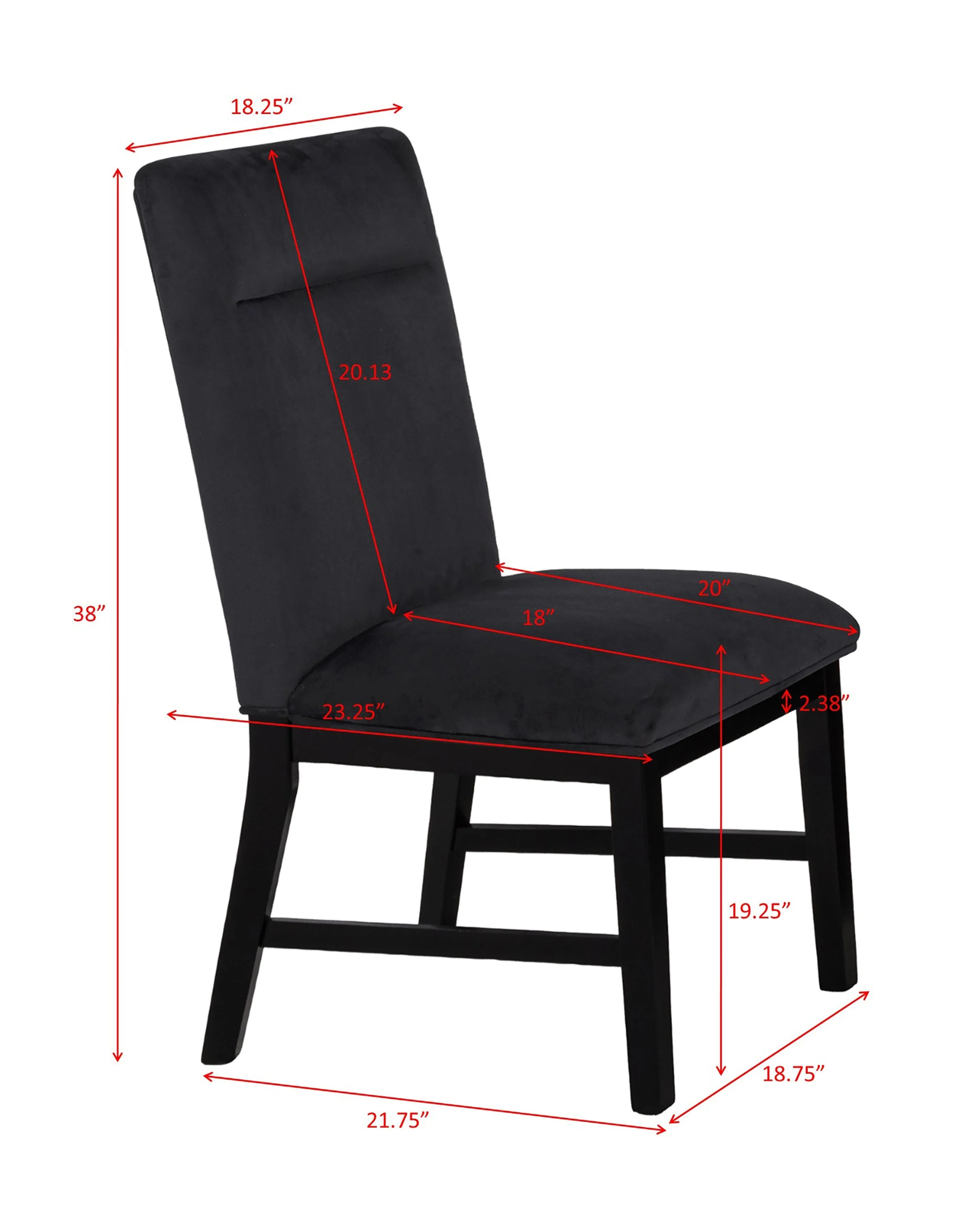 Sebastian Black Side Chair (Set of 2) - Image 2