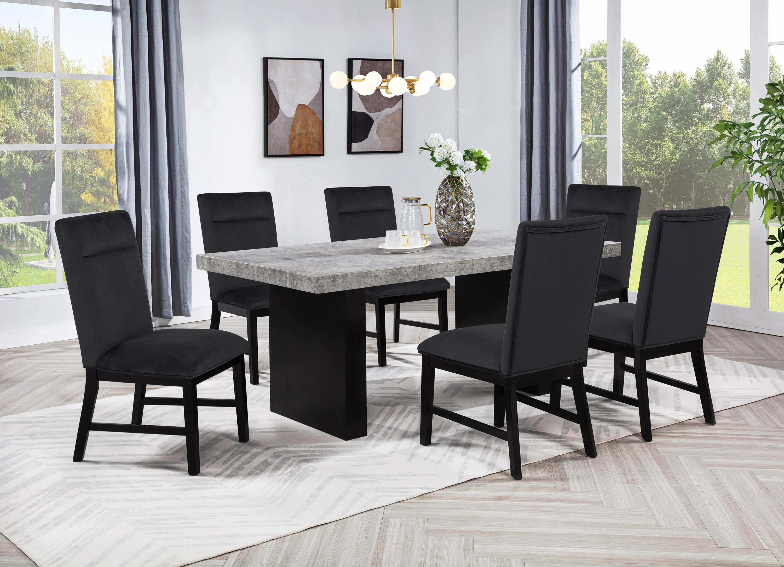 Sebastian Black Side Chair (Set of 2) - Image 3