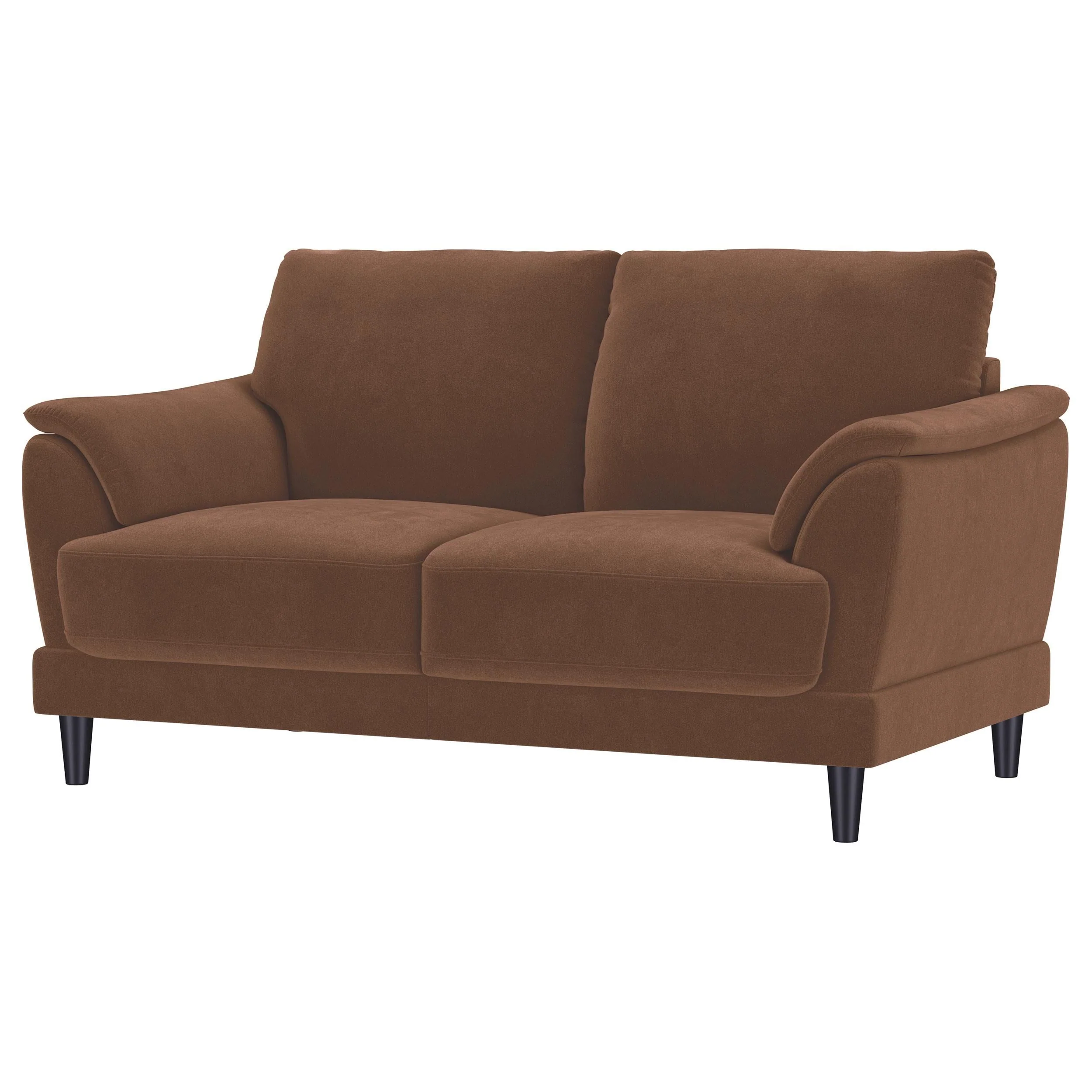 Selma Rust Velvet Crescent Arm Loveseat - Image 4