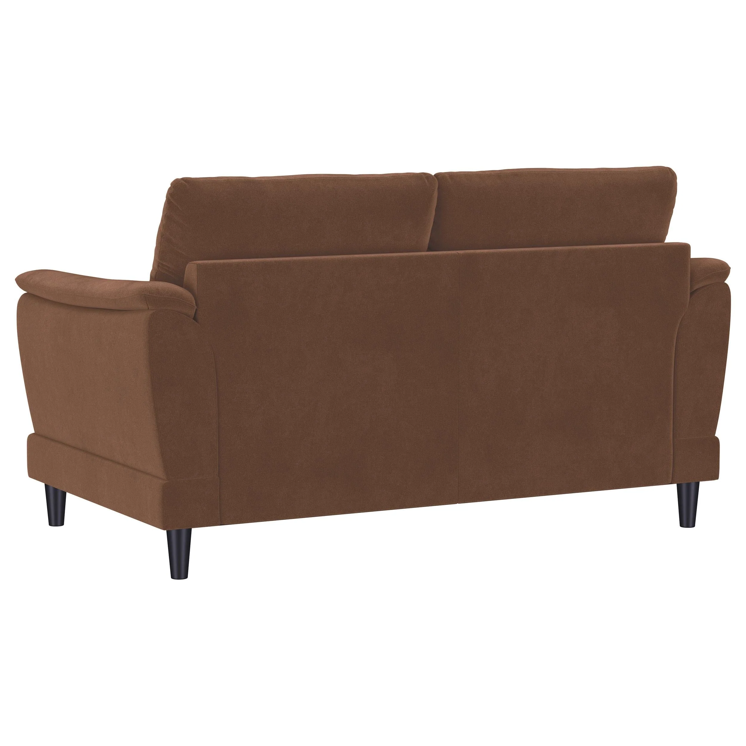 Selma Rust Velvet Crescent Arm Loveseat - Image 5