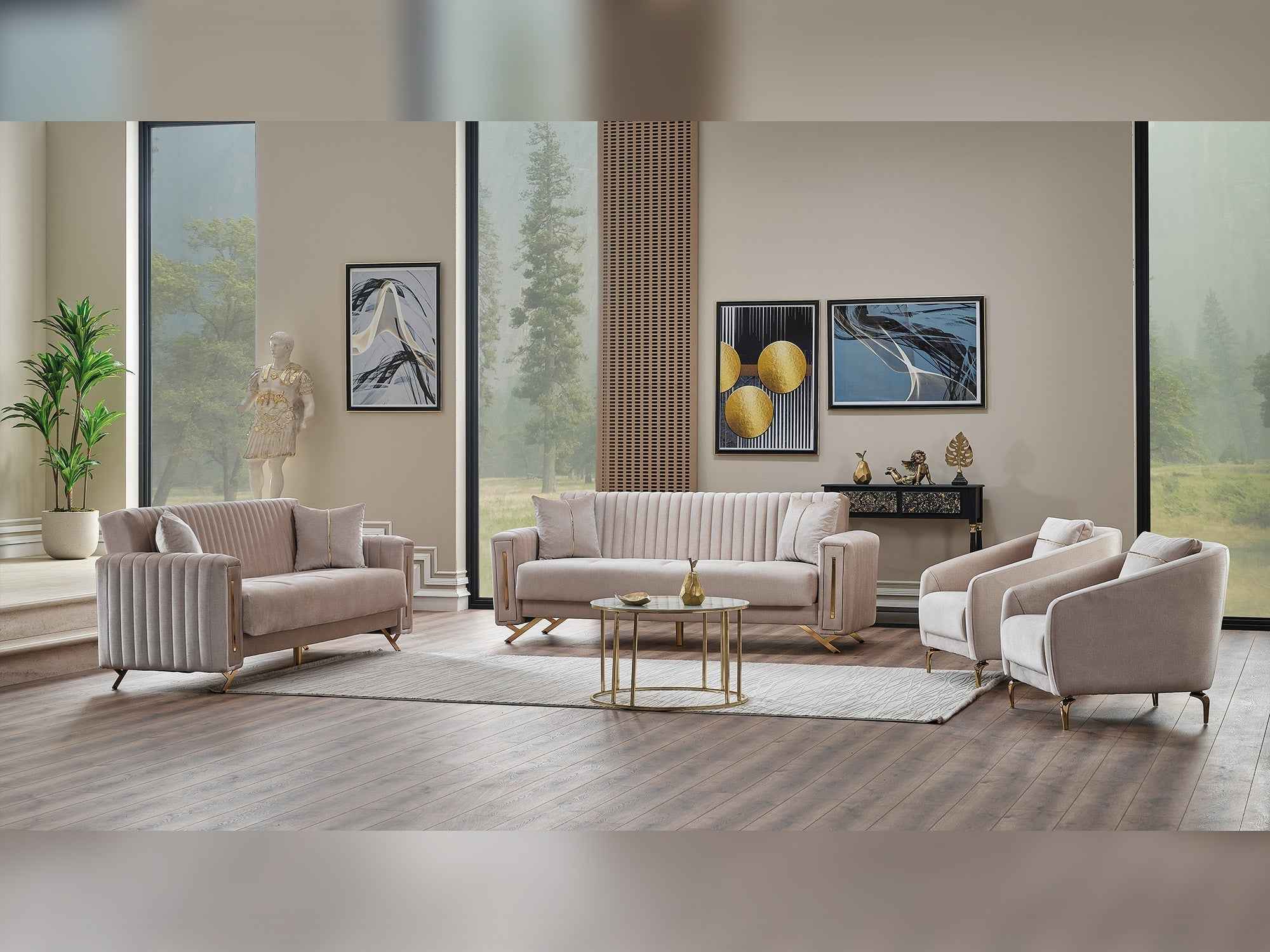 Senfoni 3-pieces (Sofa & Loveseat & Chair) Living Room Set - Image 2