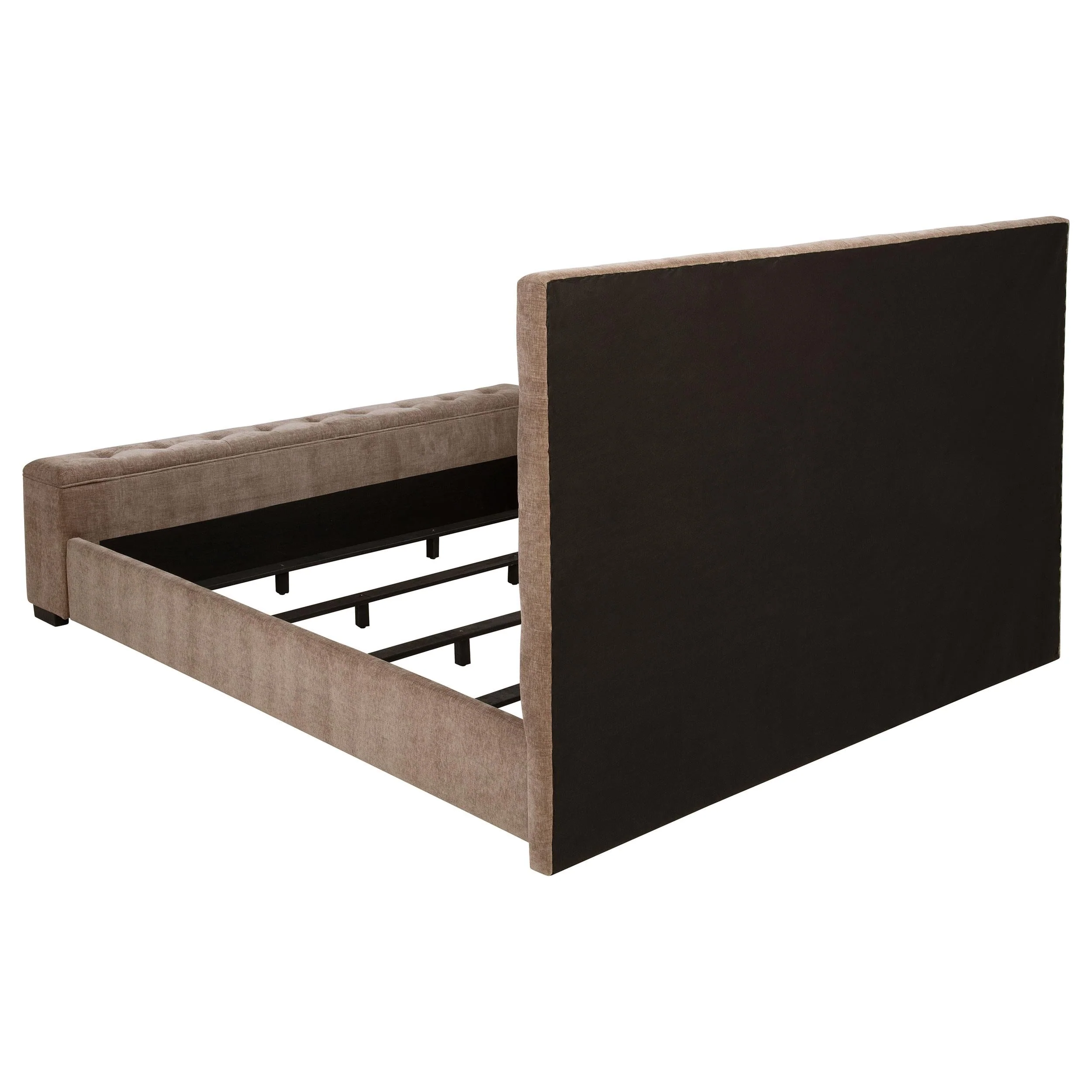 Senna Upholstered California King Audio Fireplace Bed Brown - Image 5