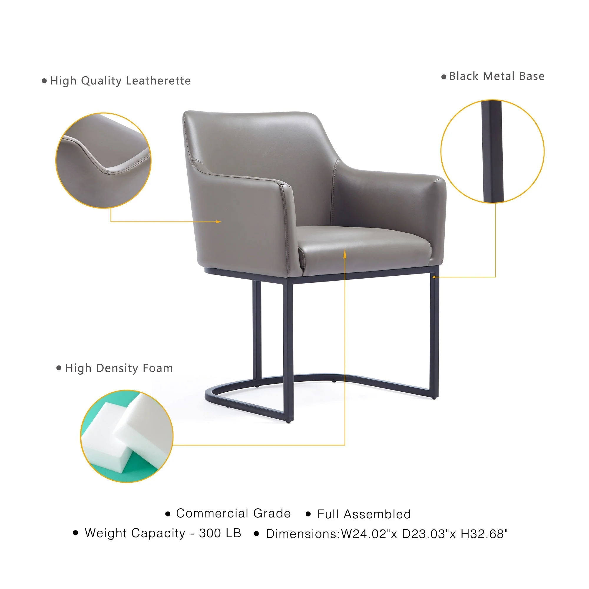 Serena 6 Piece Dining Set in Grey - Image 5