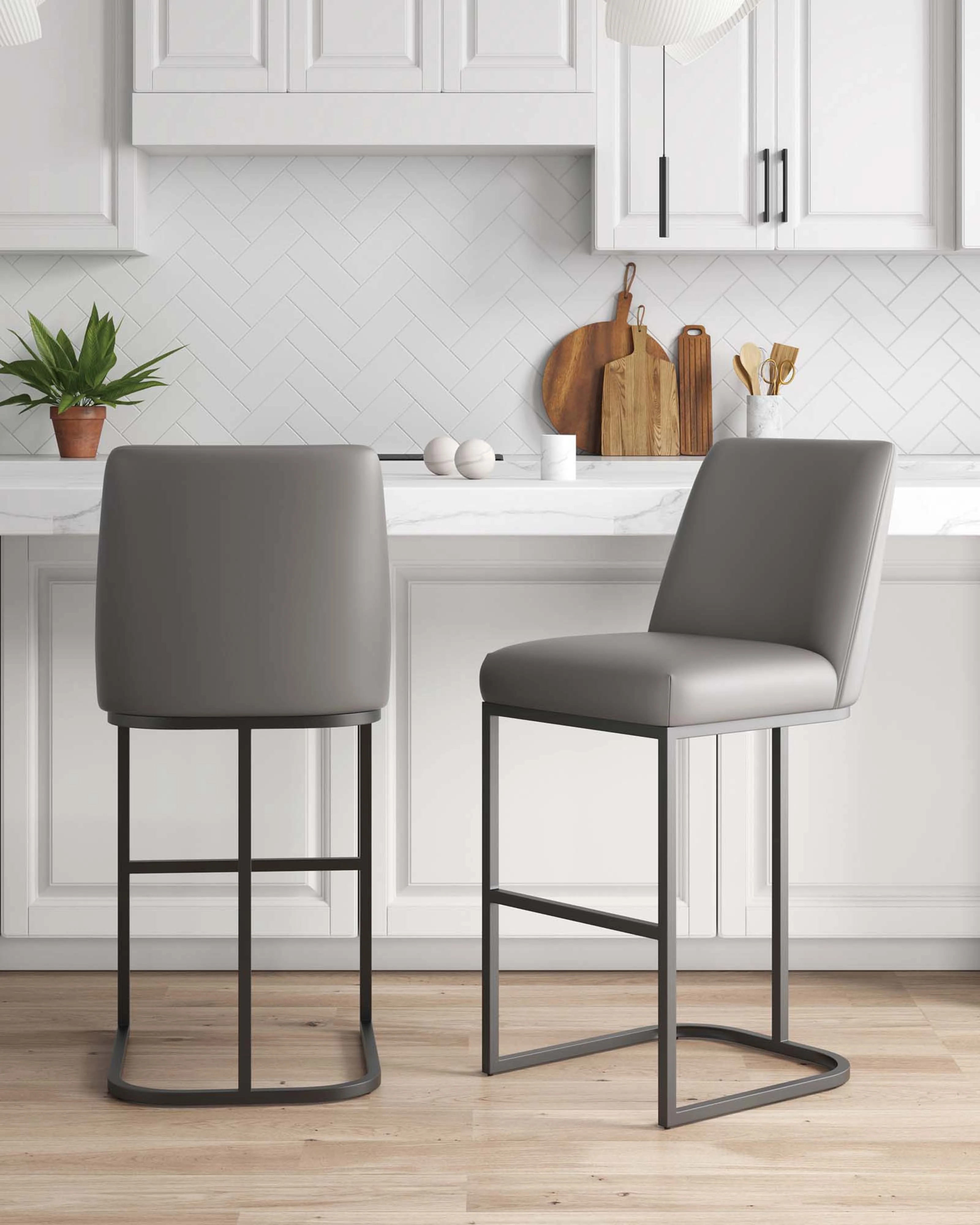 Serena Barstool in Grey (set of 2) - Image 2