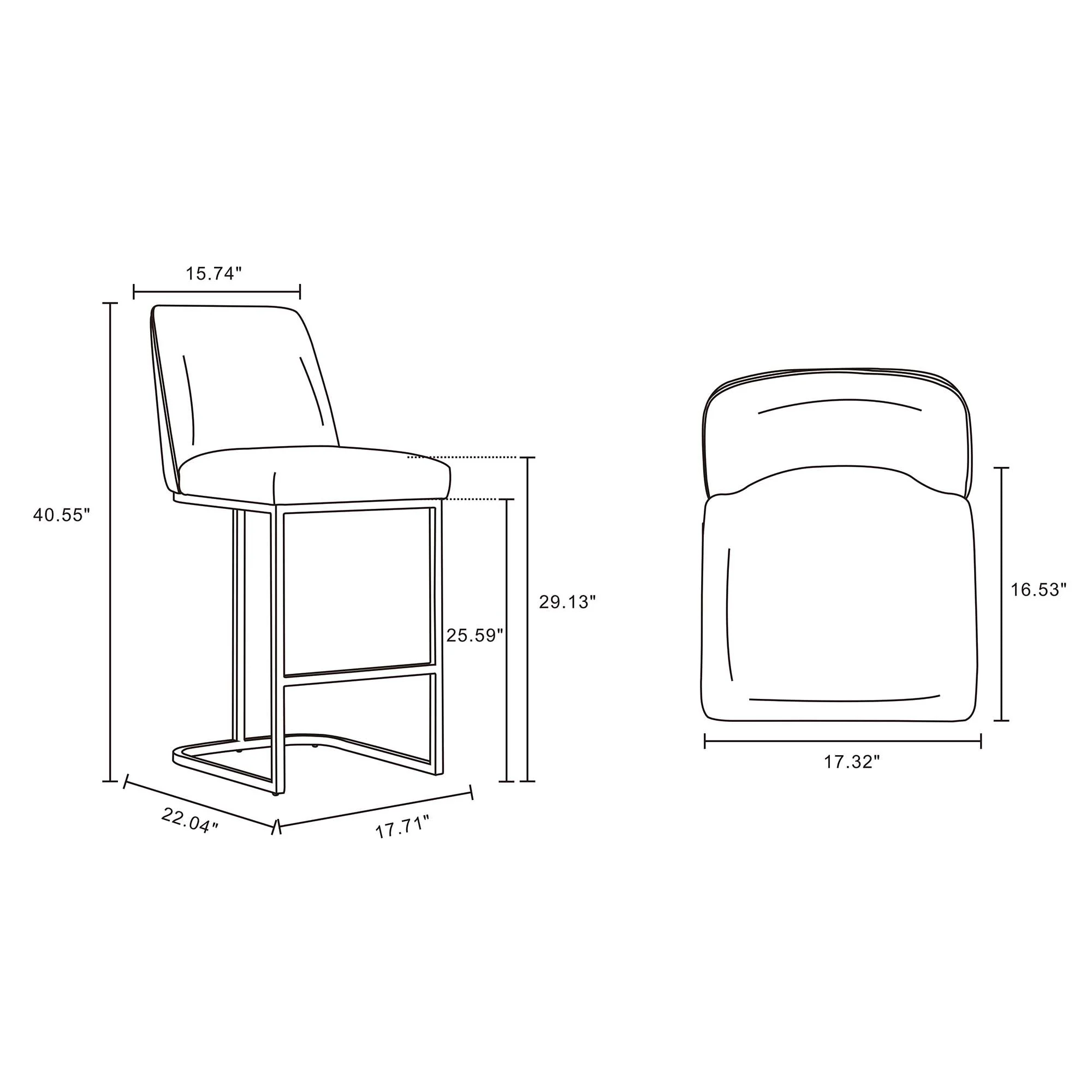 Serena Barstool in White (set of 3) - Image 3