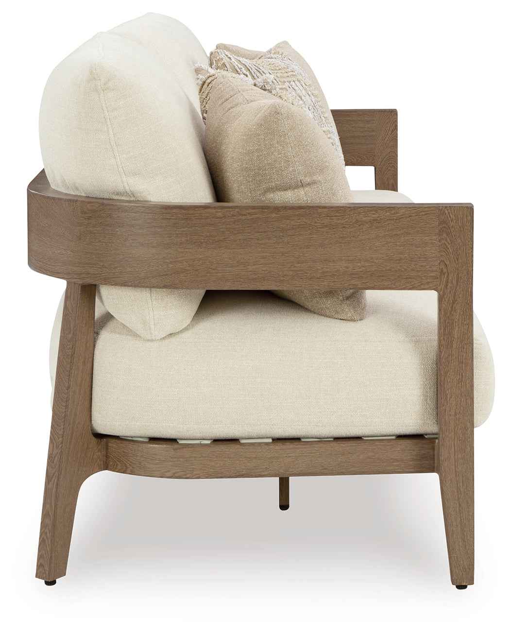 Serene Bay Dark Brown/White Outdoor Sofa and Loveseat - Image 8