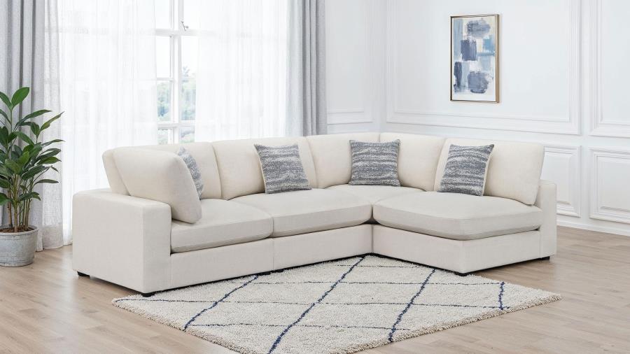 Serene Beige 4-Piece Upholstered Modular Sectional