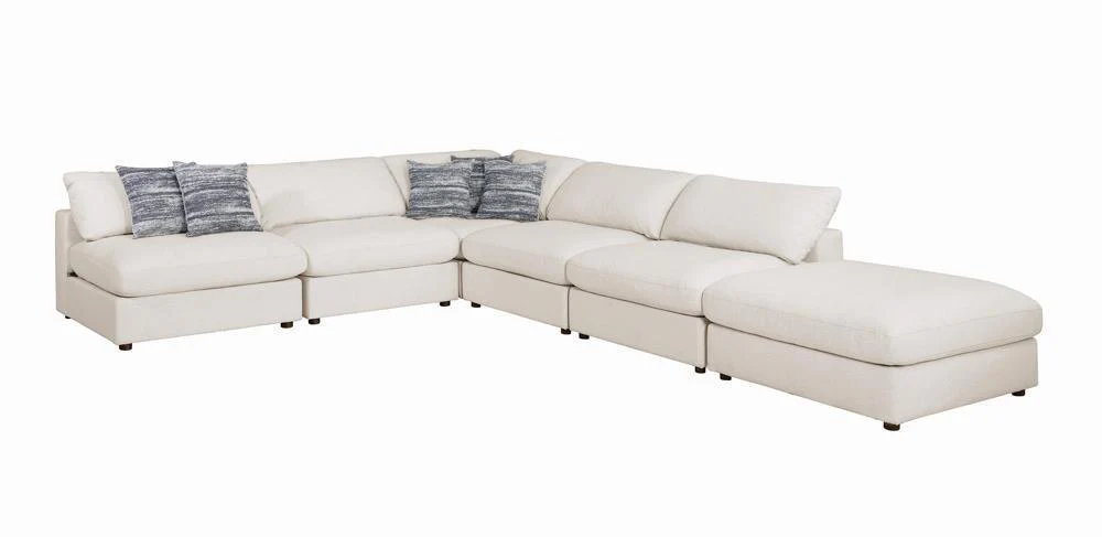 Serene Beige Upholstered Armless Chair - Image 4