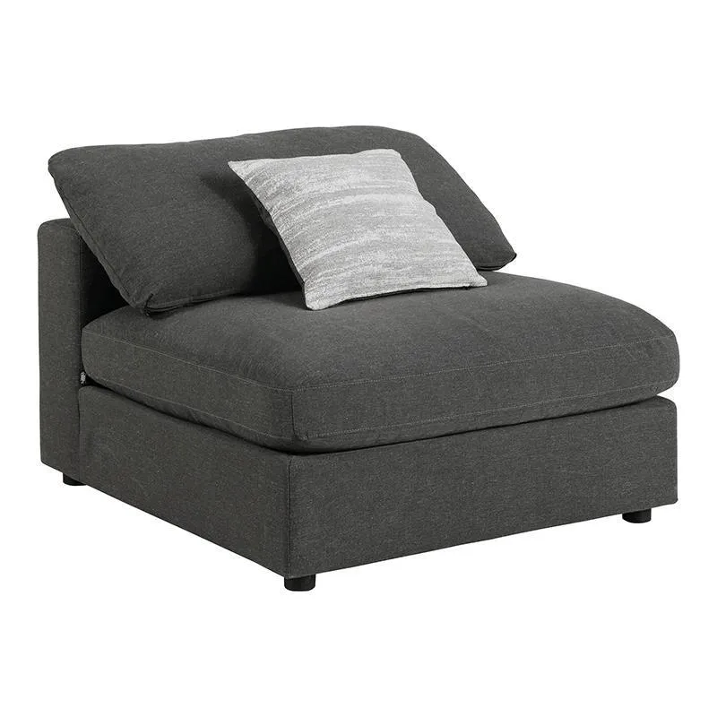 Serene Charcoal 6-Piece Upholstered Modular Sectional - Image 4