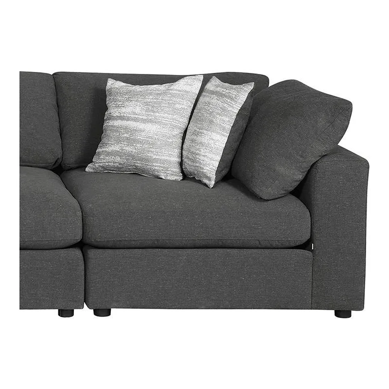 Serene Charcoal 6-Piece Upholstered Modular Sectional - Image 5