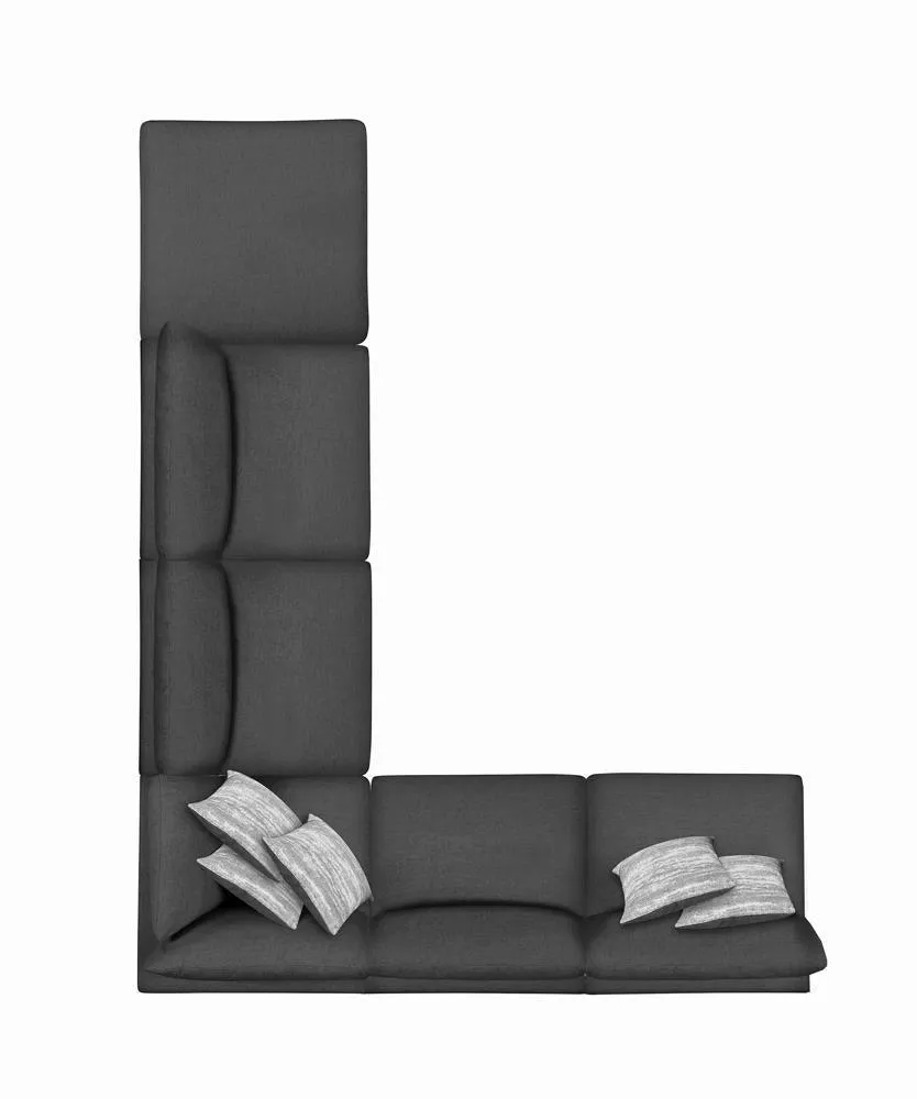 Serene Charcoal Upholstered Armless Chair - Image 14