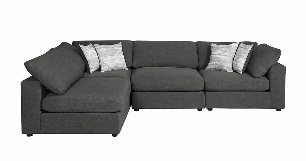 Serene Charcoal Upholstered Armless Chair - Image 7
