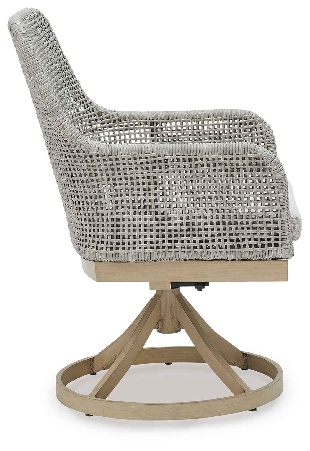 Seton Creek Gray Outdoor Swivel Dining Chair - Image 5