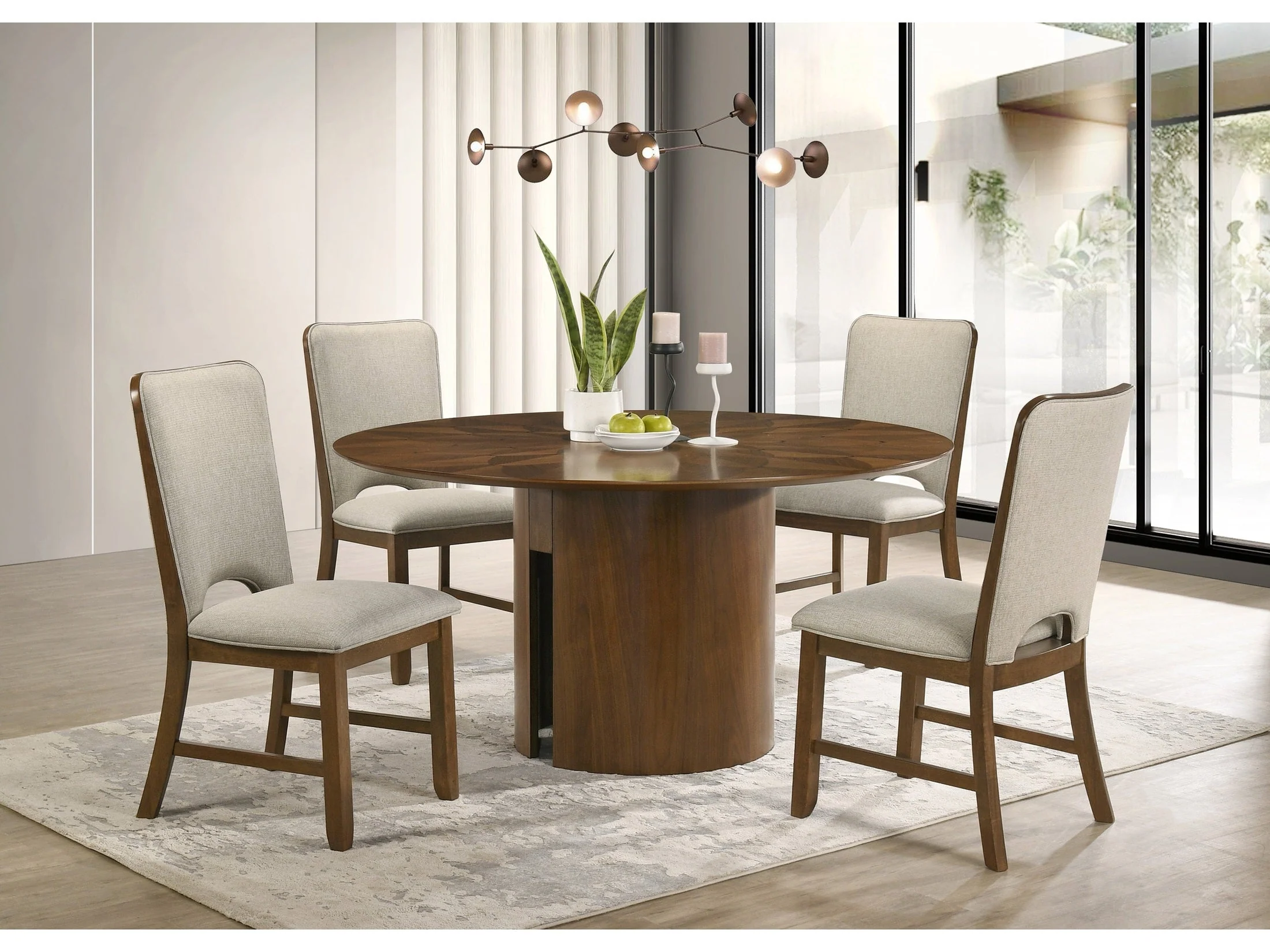 Shari Brown Round Dining Table - Image 4