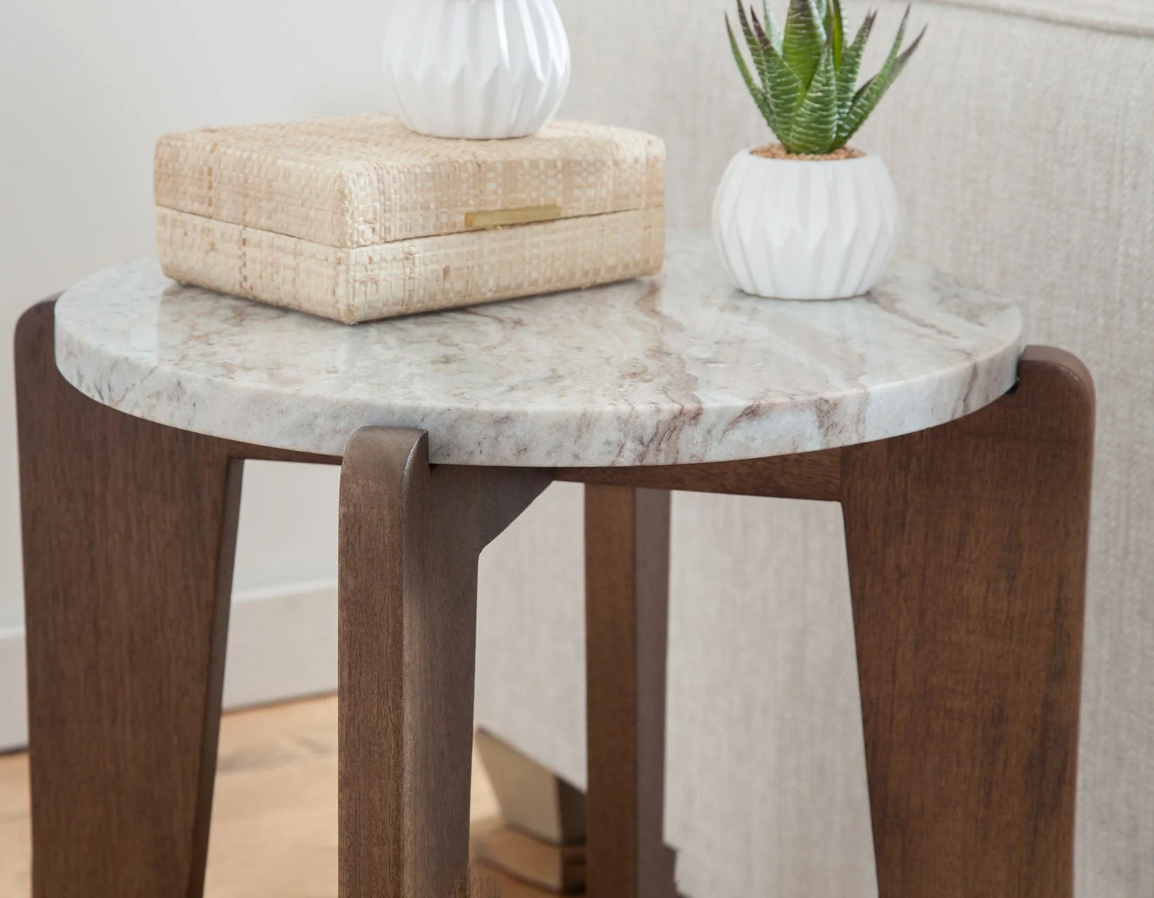 Shavon Toronto Brown 3-Piece Solid Marble Table Set - Image 9