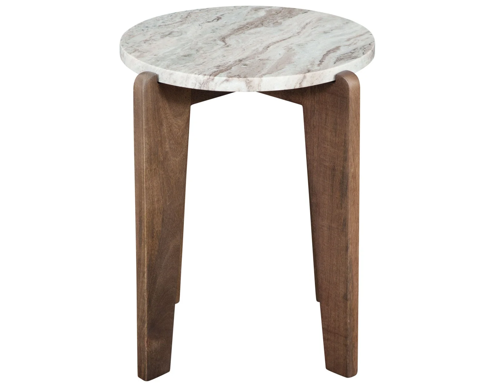 Shavon Toronto Brown Solid Marble Round End Table - Image 2