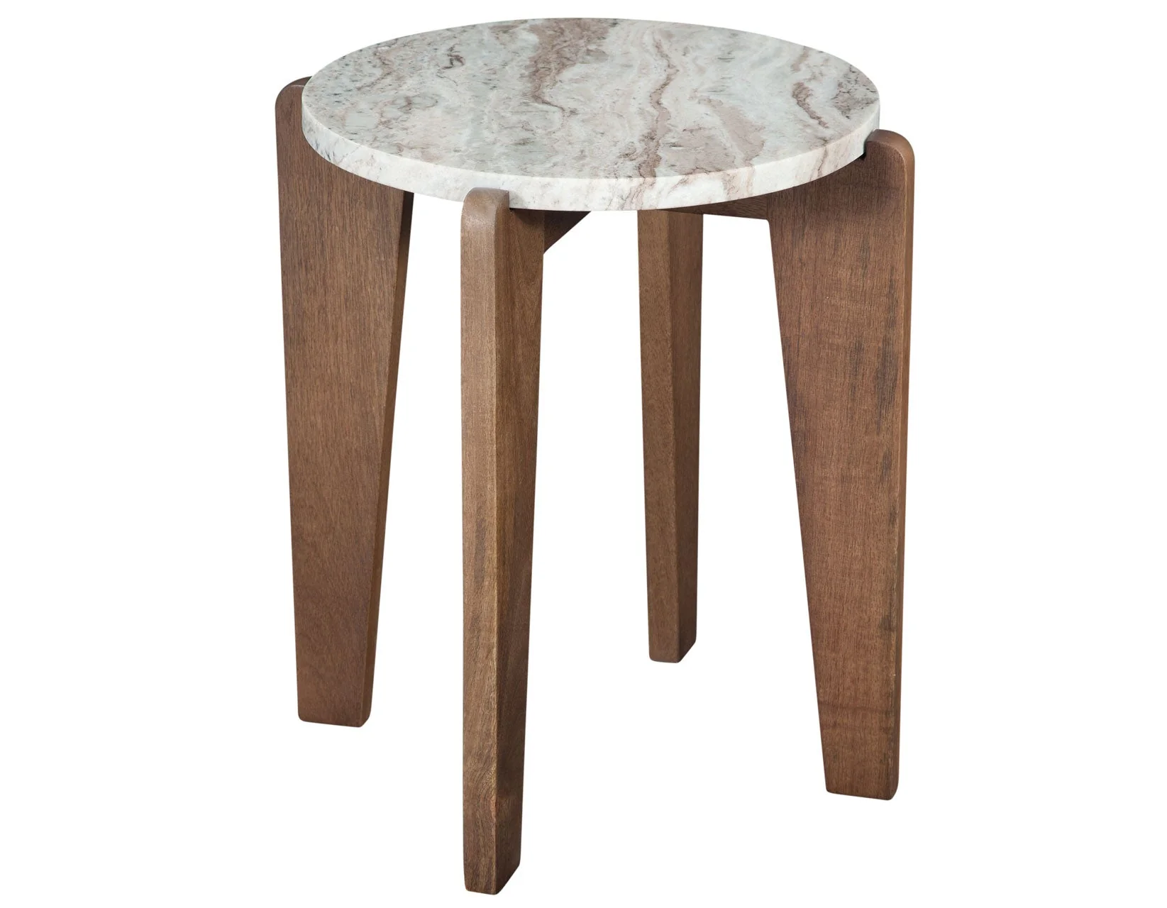 Shavon Toronto Brown Solid Marble Round End Table - Image 3