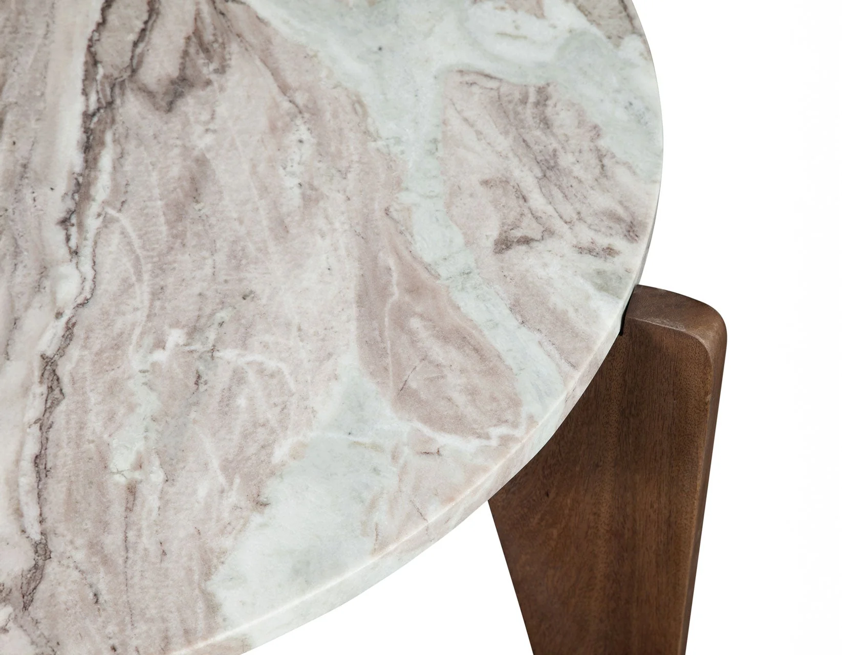 Shavon Toronto Brown Solid Marble Round End Table - Image 5