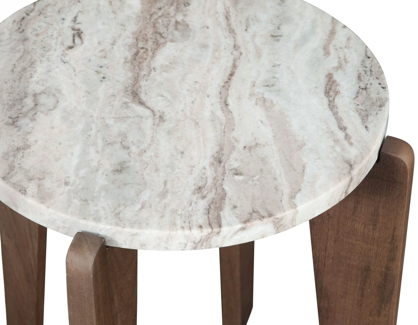 Shavon Toronto Brown Solid Marble Round End Table - Image 6