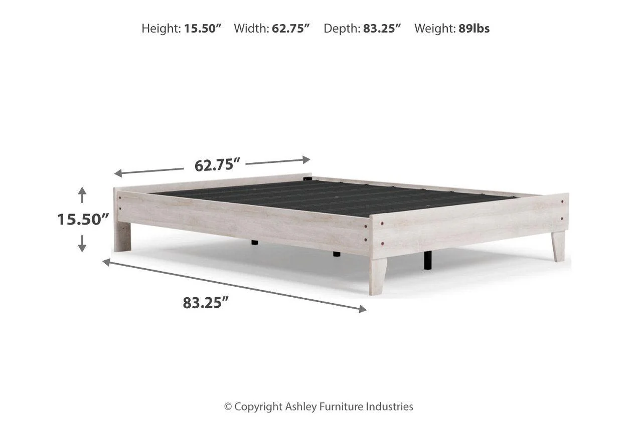 Shawburn Whitewash Queen Platform Bed - Image 4