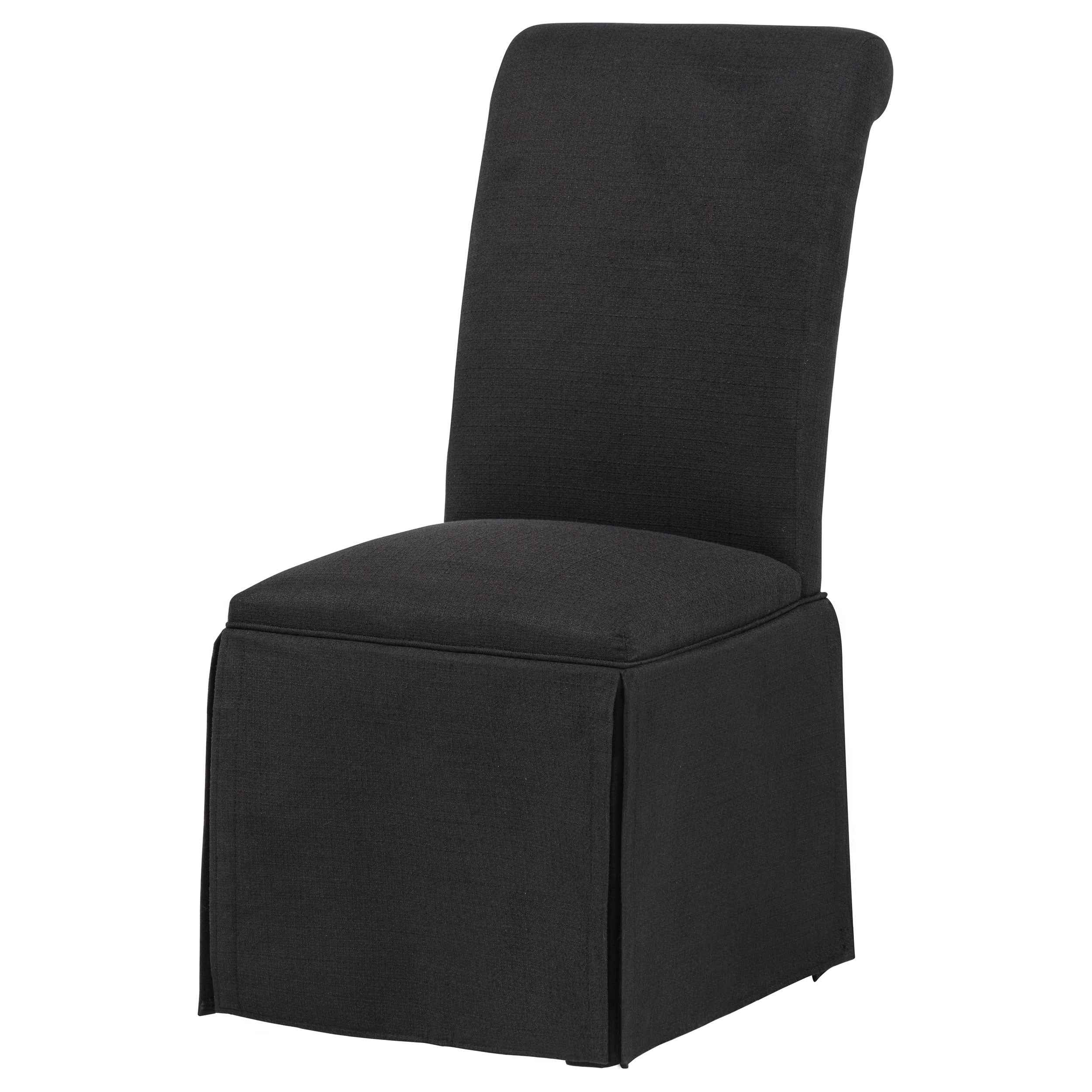 Shawna Black Upholstered Skirted Side Chair (Set of 2) - Image 5
