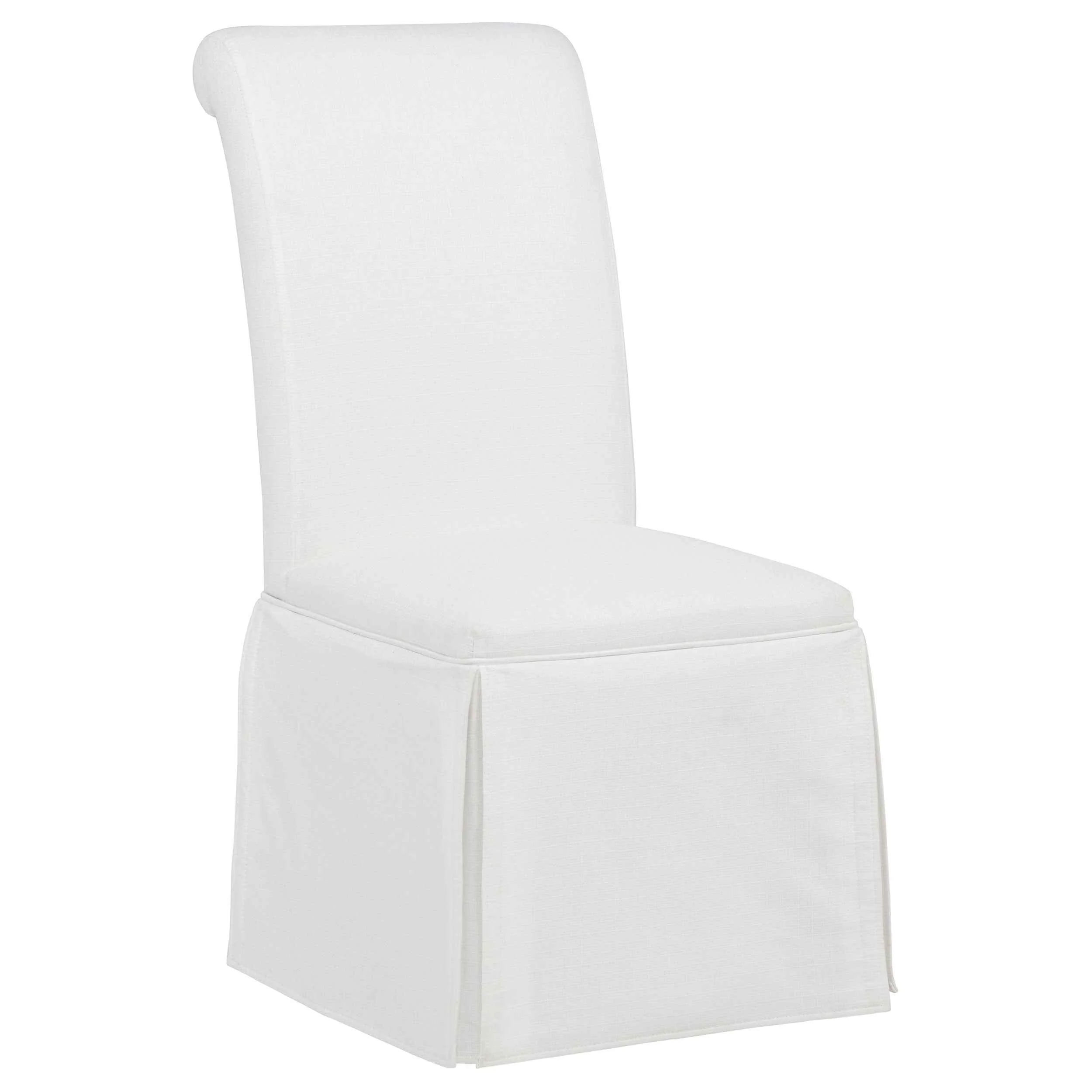 Shawna White Upholstered Skirted Side Chair (Set of 2) - Image 3