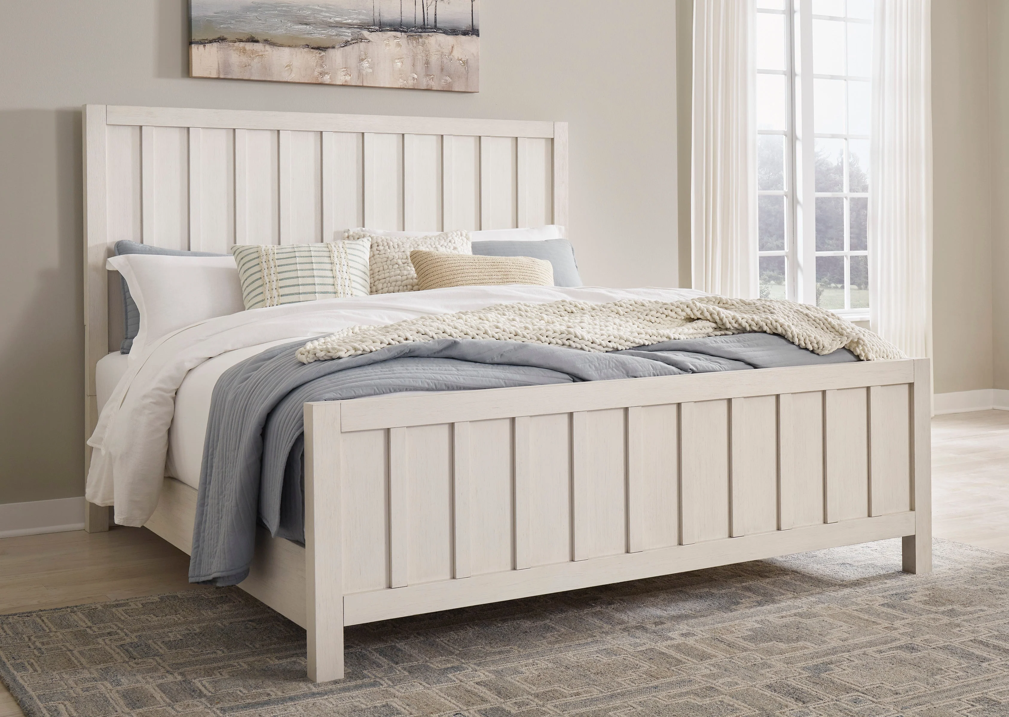 Shaybrock Antique White/Brown Panel Bedroom Set - Image 2