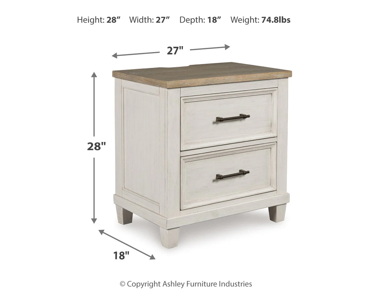 Shaybrock Antique White/Brown Panel Bedroom Set - Image 21