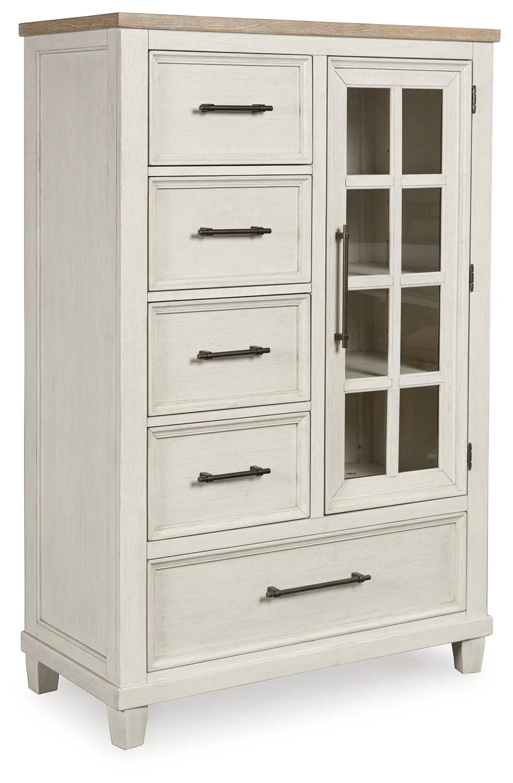 Shaybrock Antique White/Brown Panel Bedroom Set - Image 50