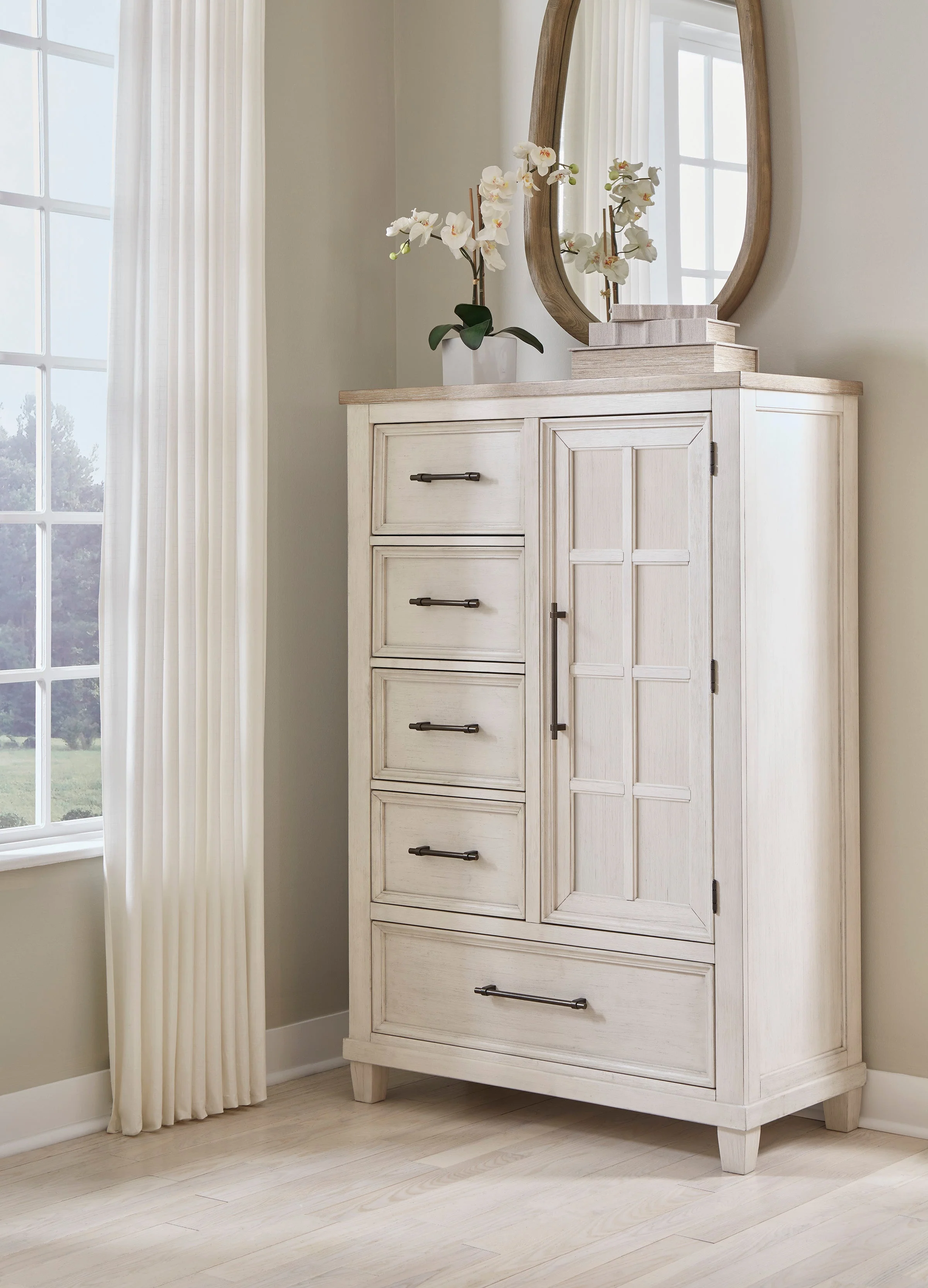 Shaybrock Antique White/Brown Panel Bedroom Set - Image 52