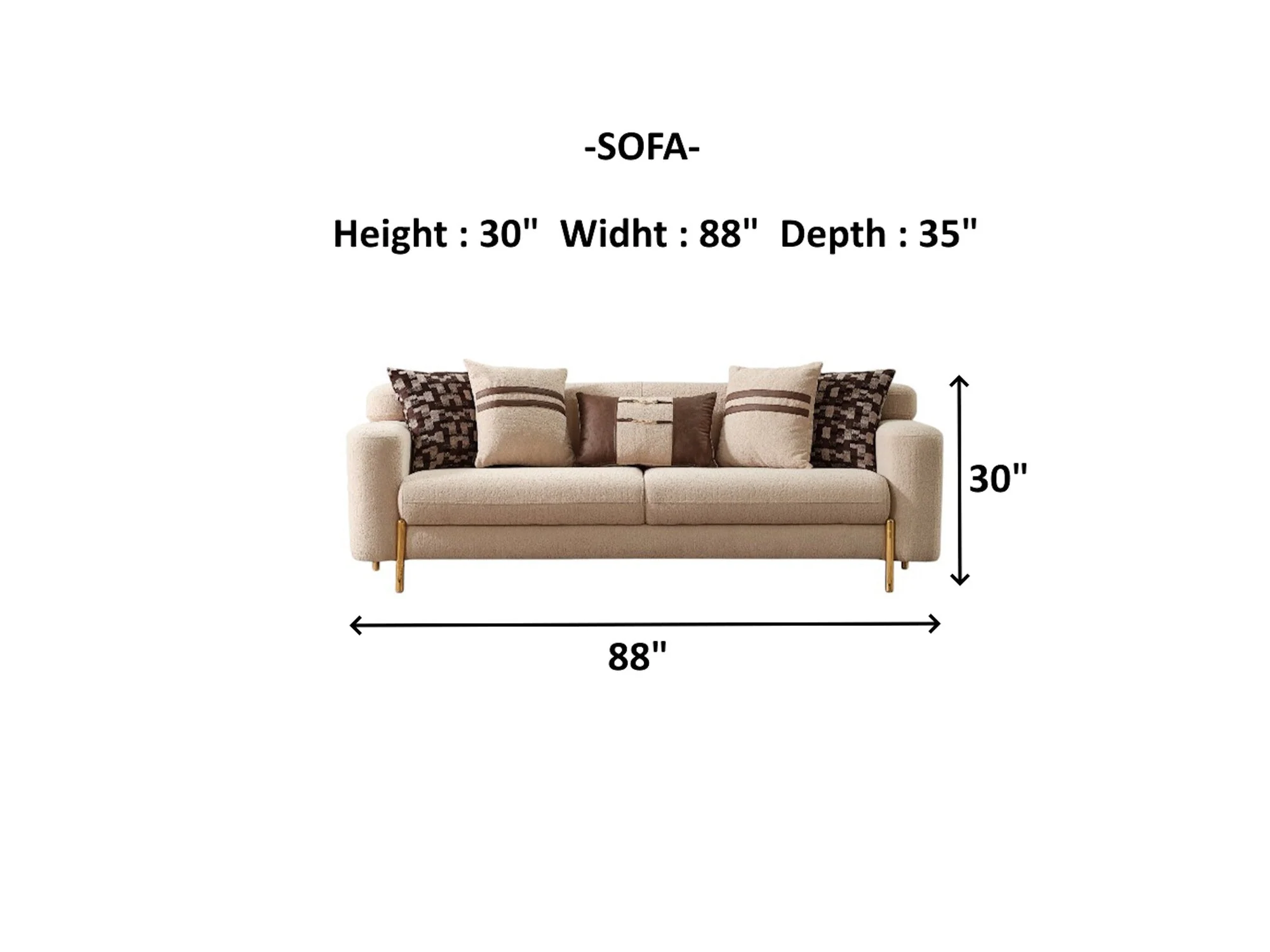 Shelby Beige 4-Piece Living Room Set (2 Sofa & 2 Chair) - Image 14