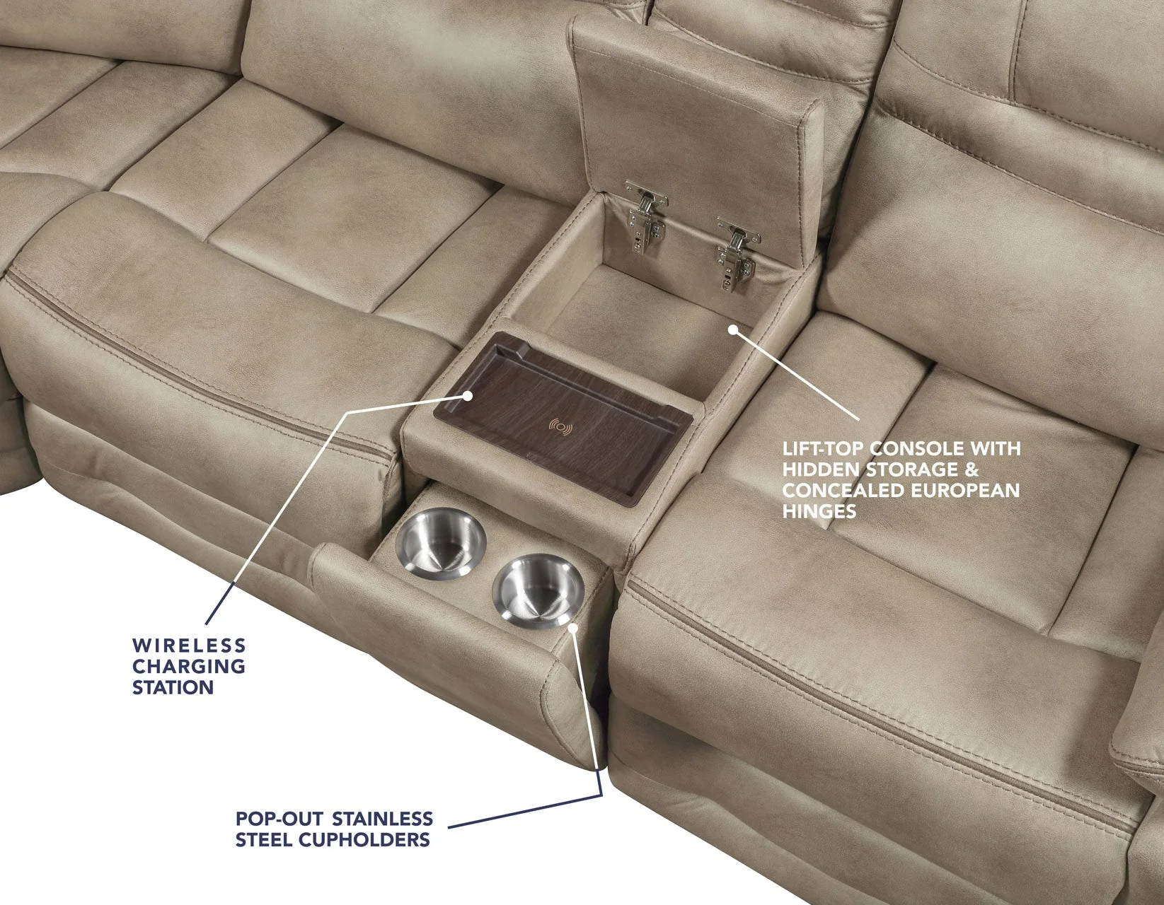 Shelton Brown 3-Piece Manual Reclining Sectional - Image 10