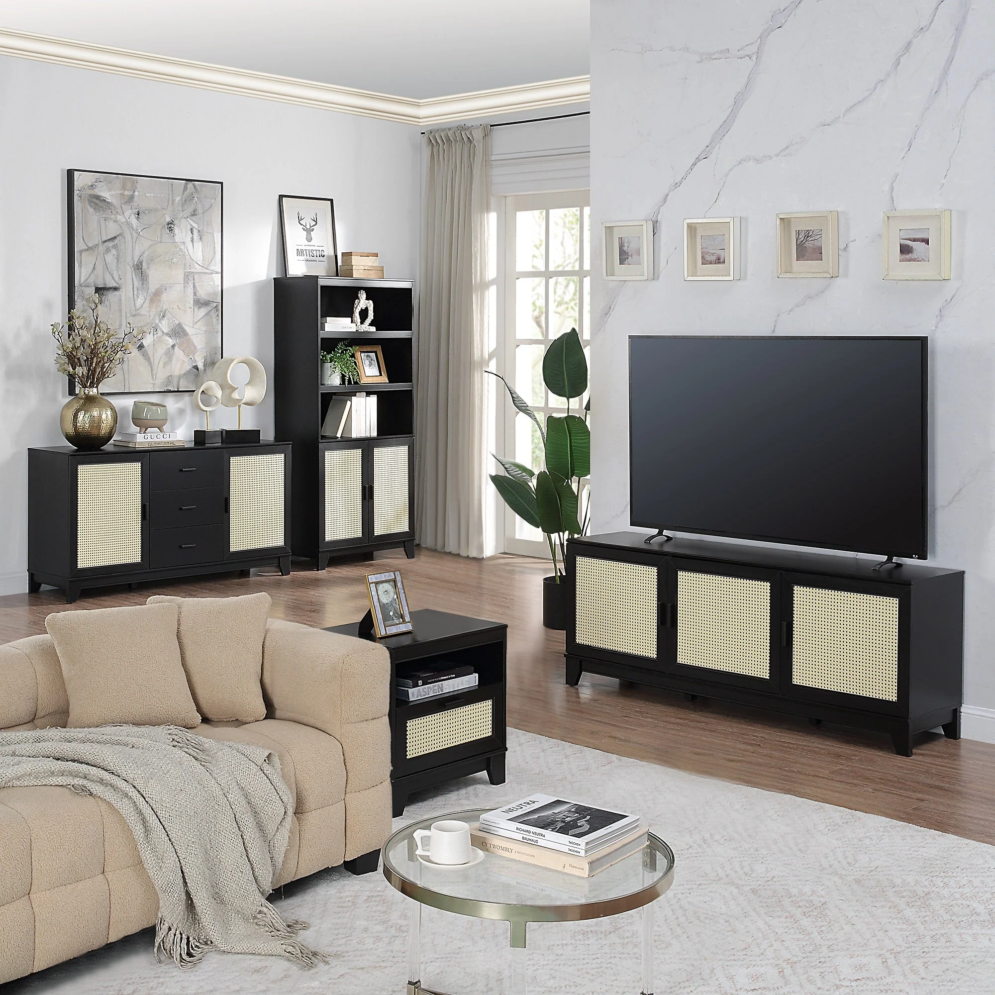 Sheridan Bookcase Cabinet in Black - Image 12